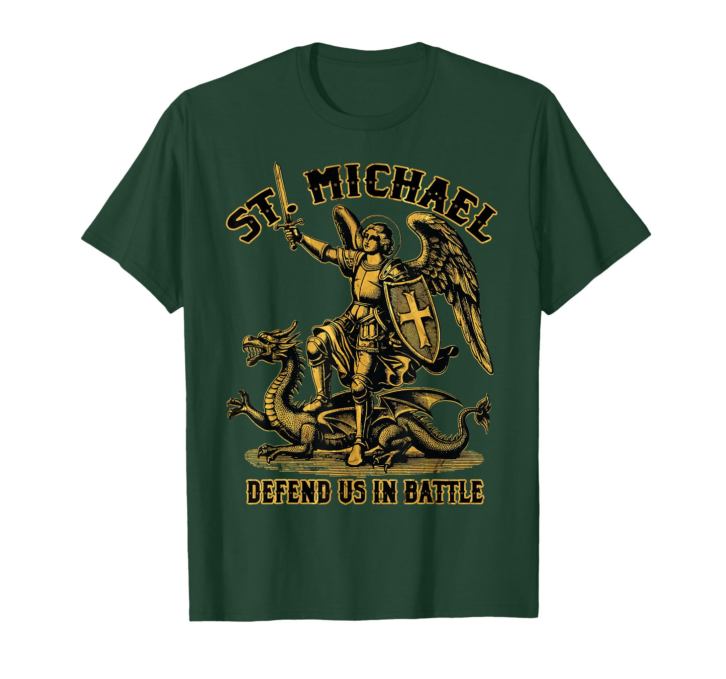 Saint Michael Prayer Defend Battle Catholic Christian Faith T-Shirt