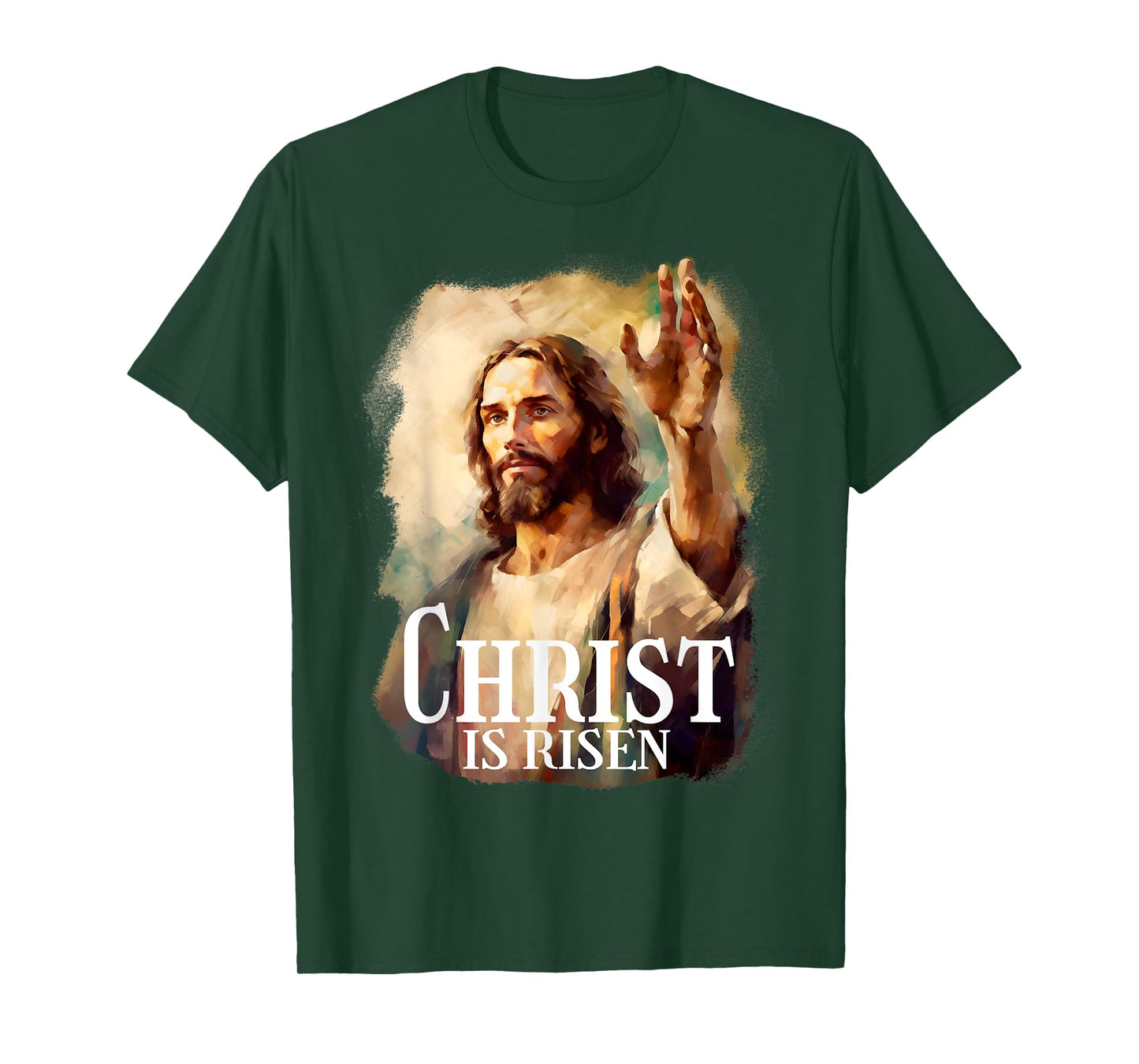 Christ is Risen Jesus Portrait Christian Faith Easter T-Shirt