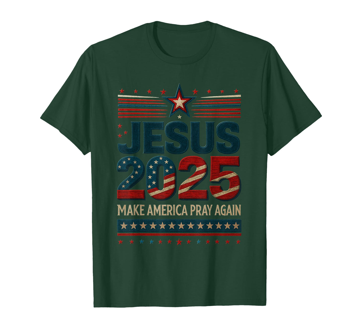 Christian Prayer Warriors USA Red White and Blue Flag T-Shirt