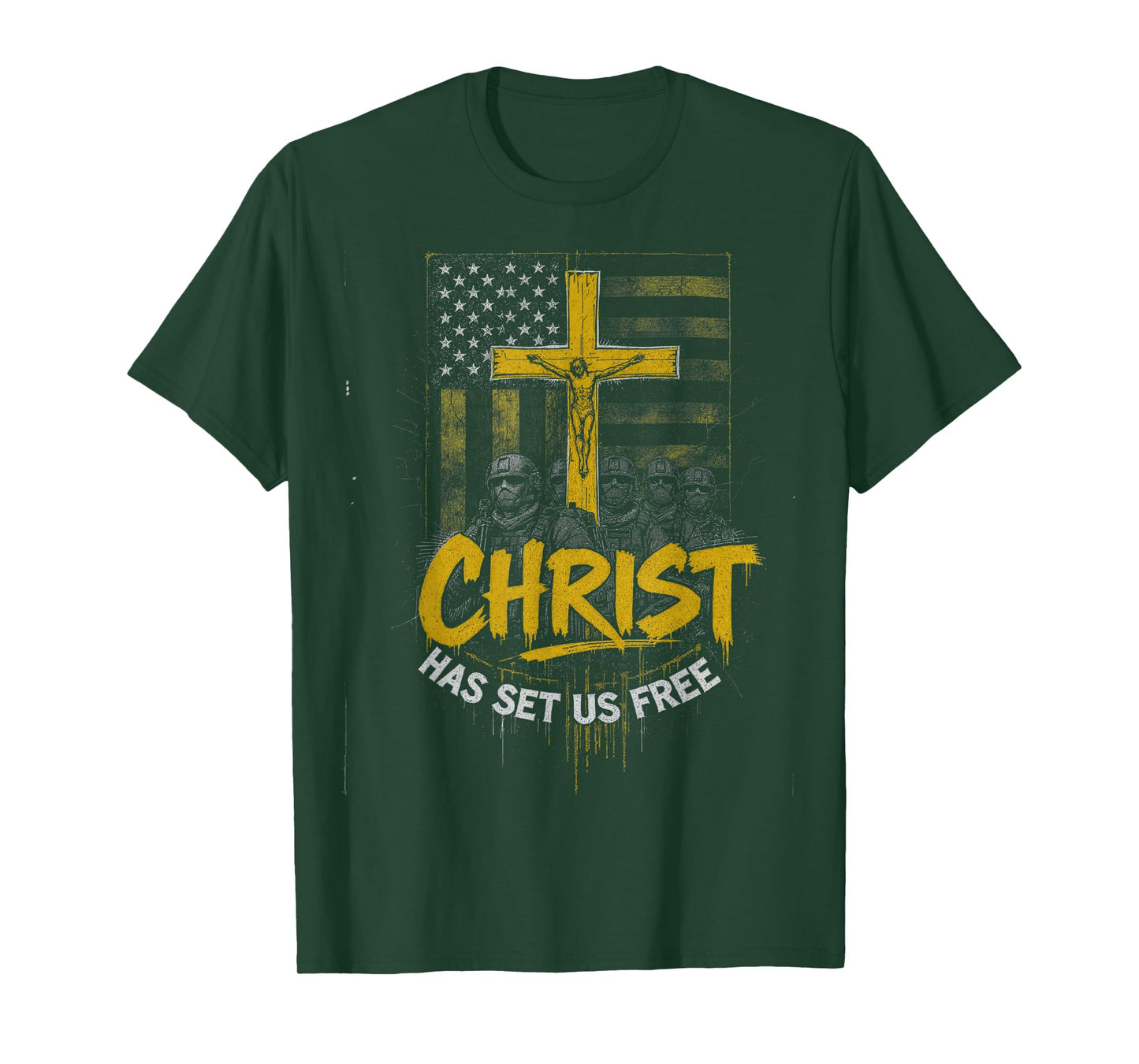 Patriotic Christian Freedom Faith Message American Believer T-Shirt