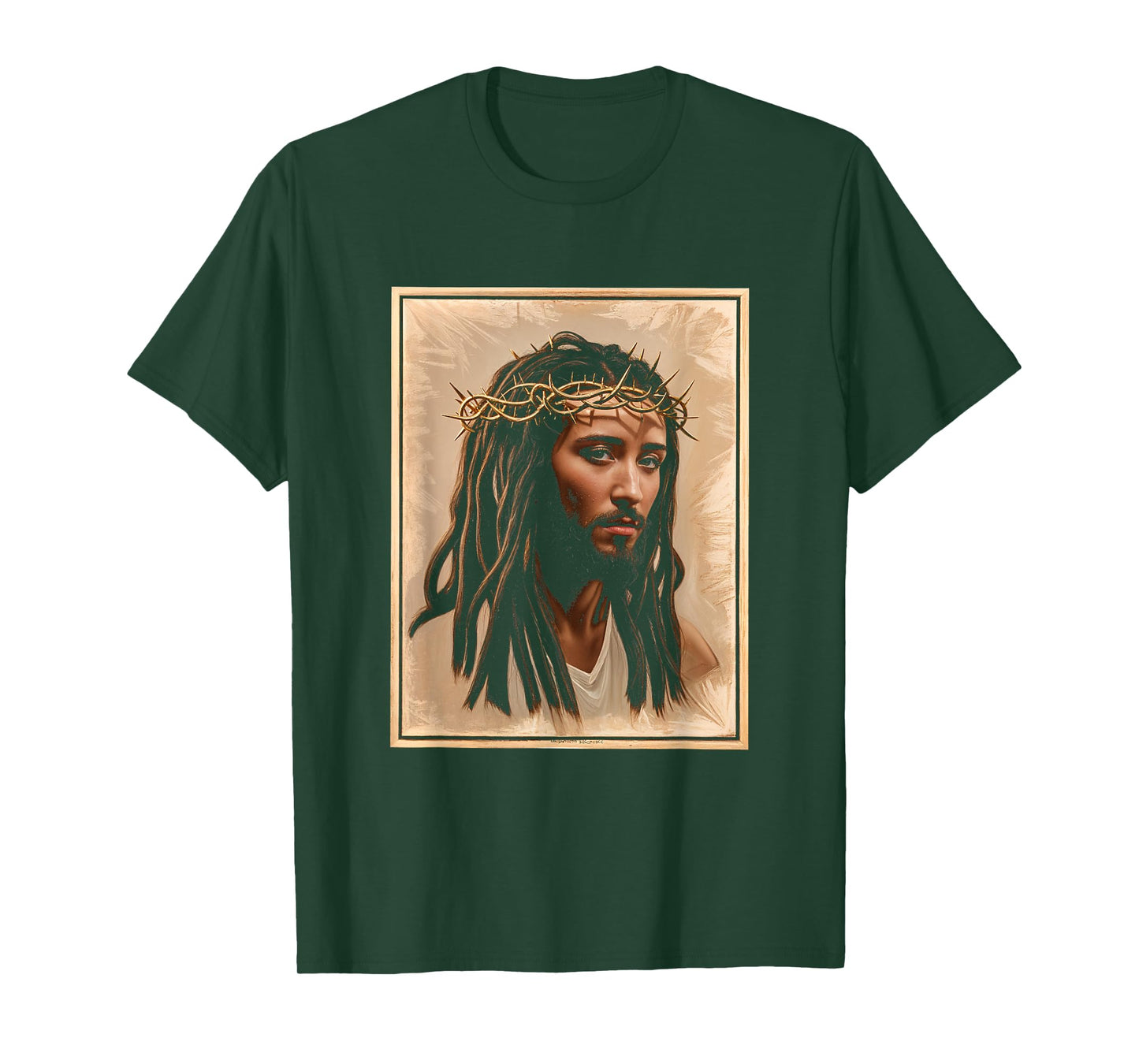 Black Jesus Crown Portrait Faith Christian Religion T-Shirt