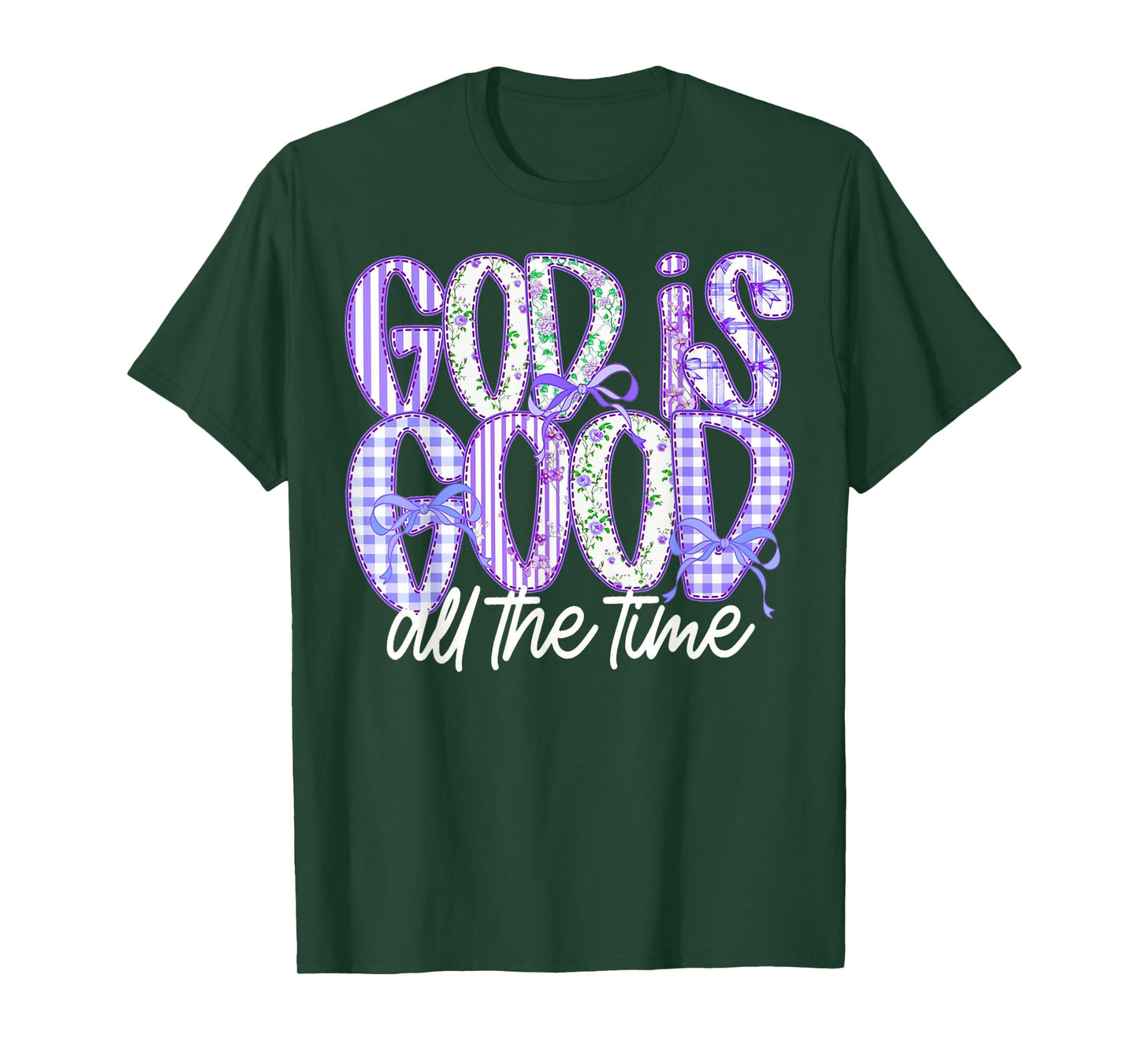 God is Good All The Time Preppy Boho Christian Bible Verse T-Shirt