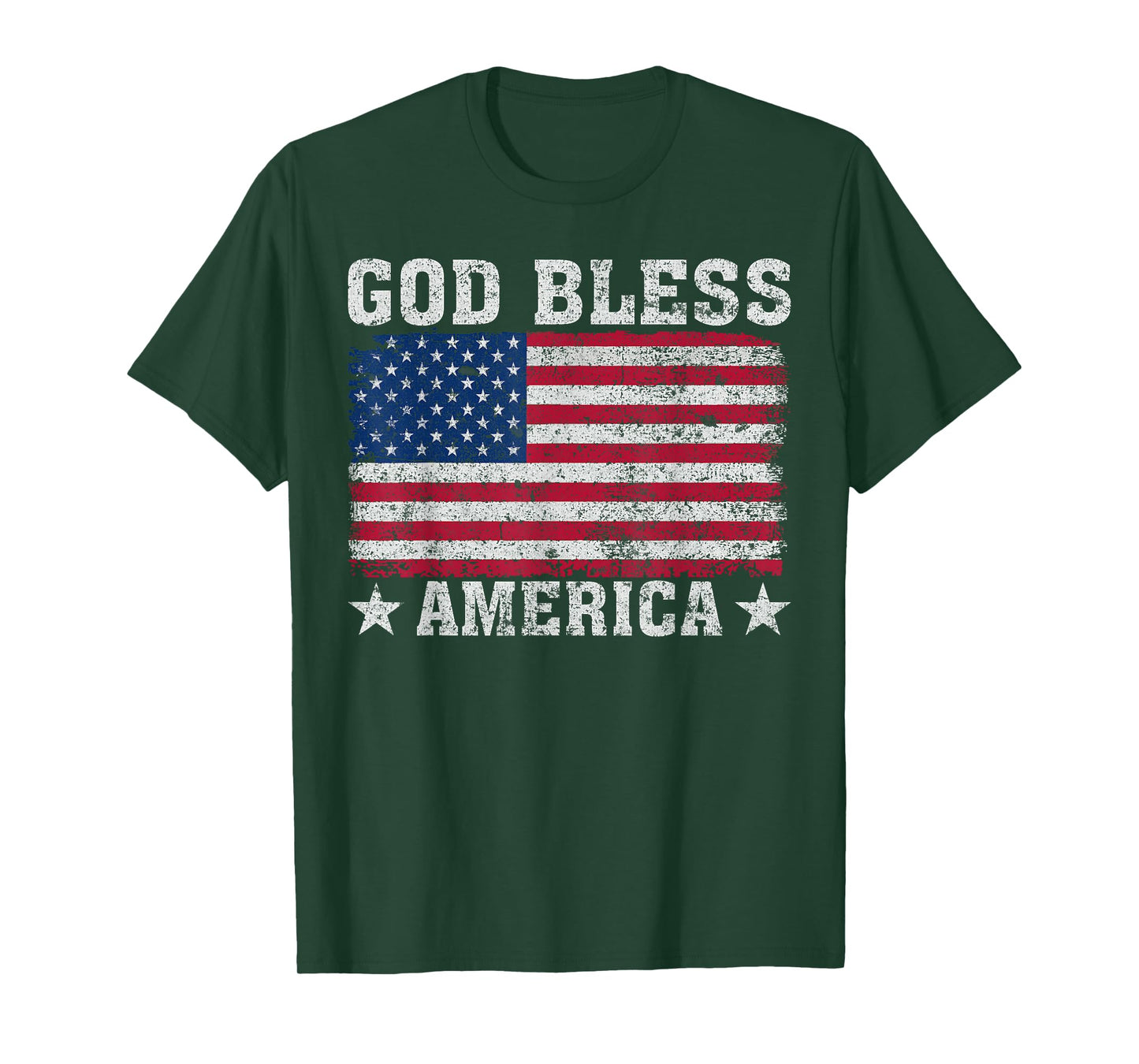 God Bless America US Flag - Patriotic American T-Shirt for Women Men