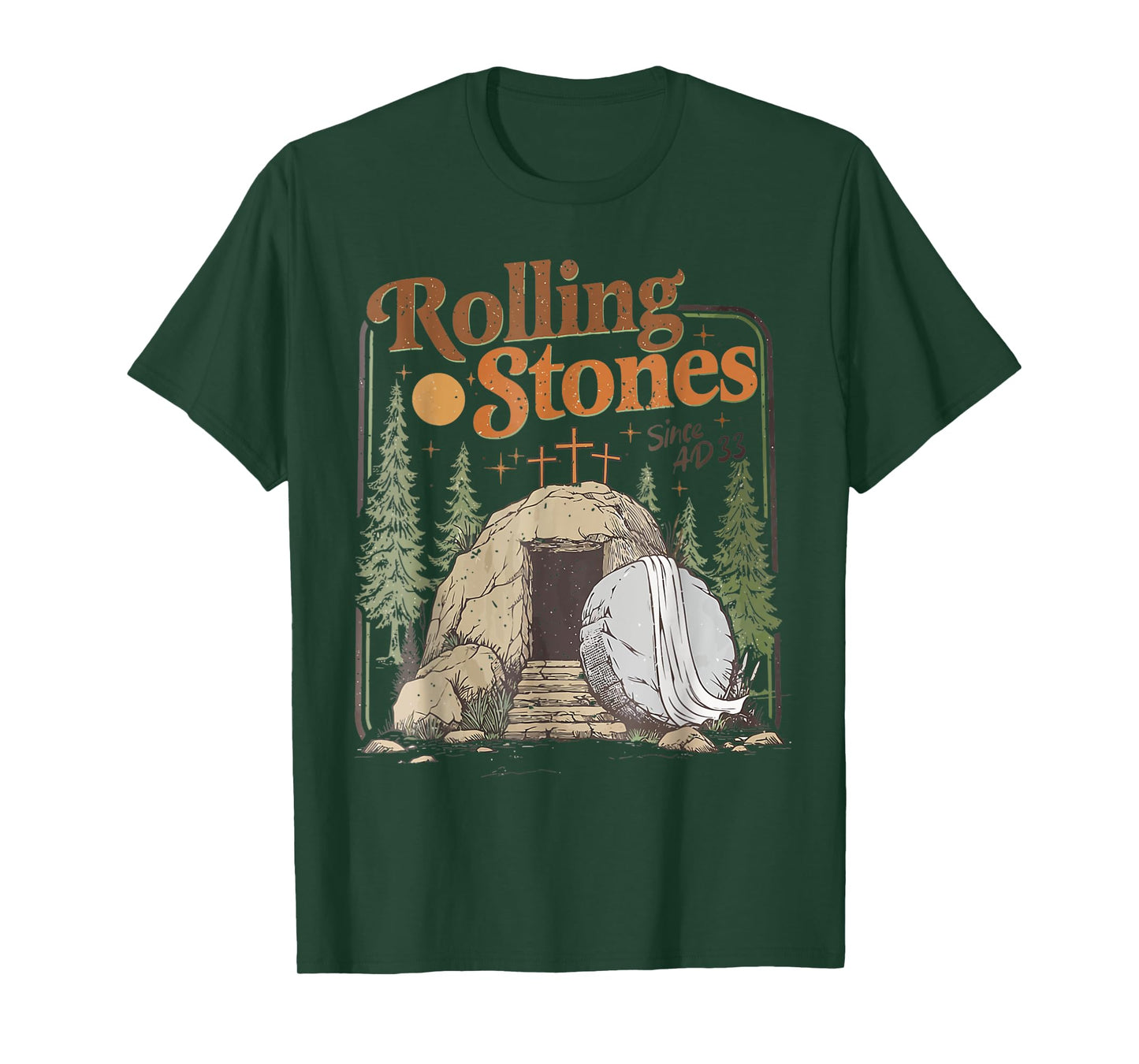 The Stone Was Rolled Away He Is Alive Retro Christian Easter T-Shirt