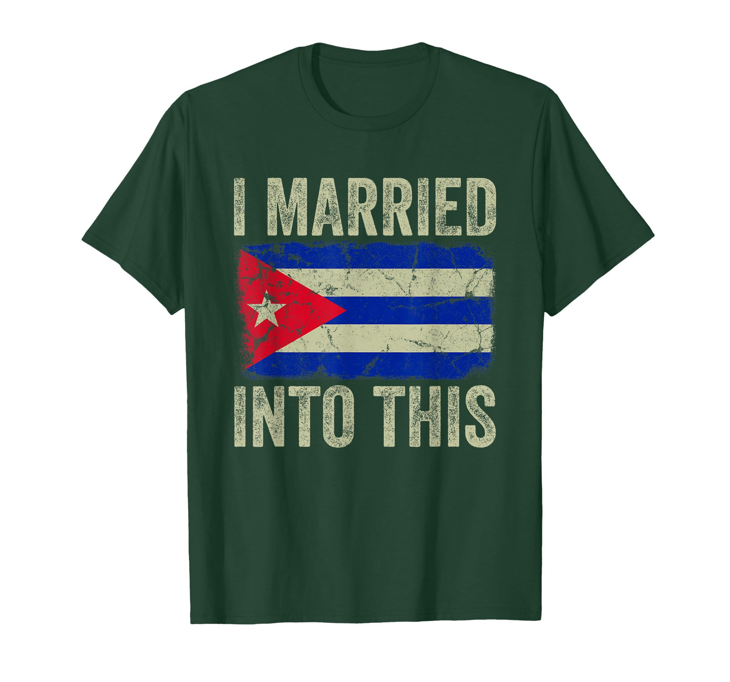I Married Into This Cuban Flag Funny In Law Wedding Photo T-Shirt