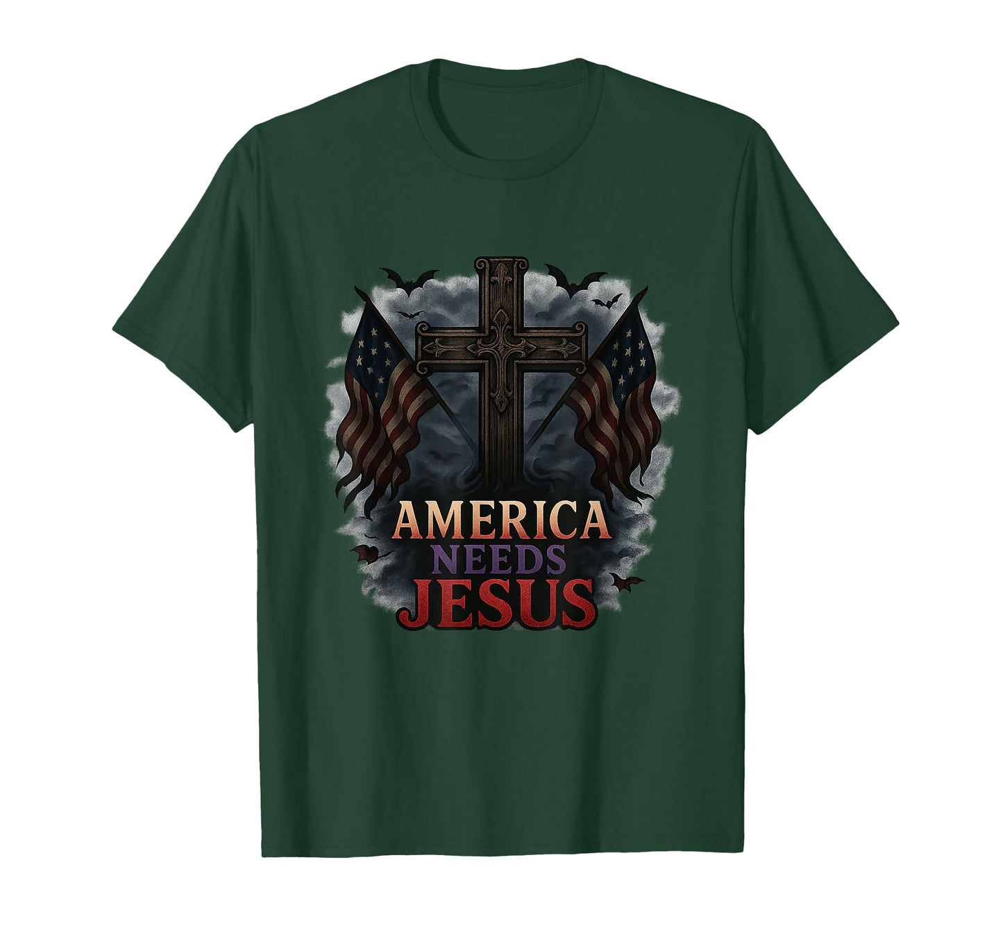 America Needs Jesus Patriotic Christians Funny Halloween T-Shirt