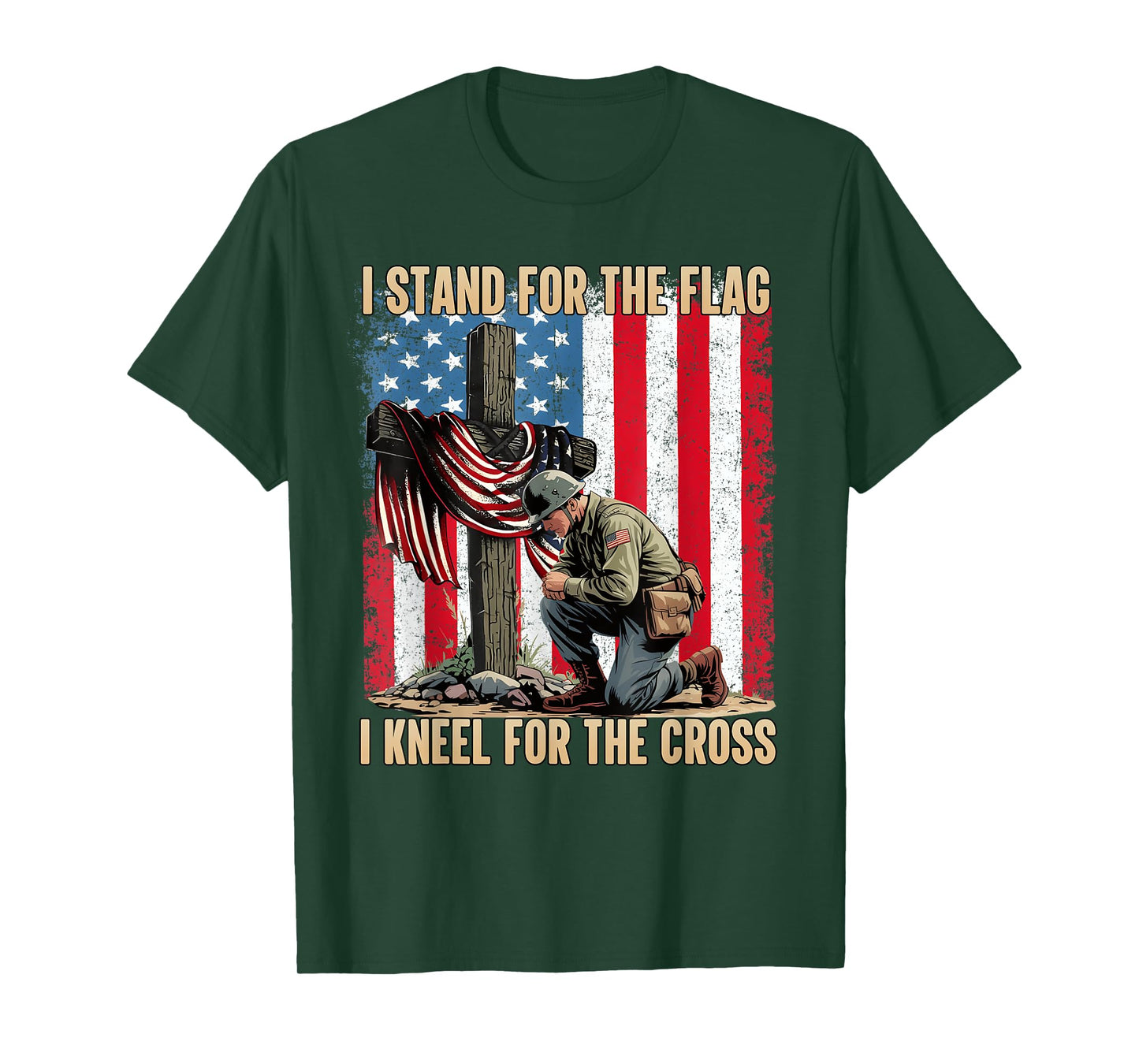 Memorial Day I Stand For The Flag I Kneel For The Cross T-Shirt