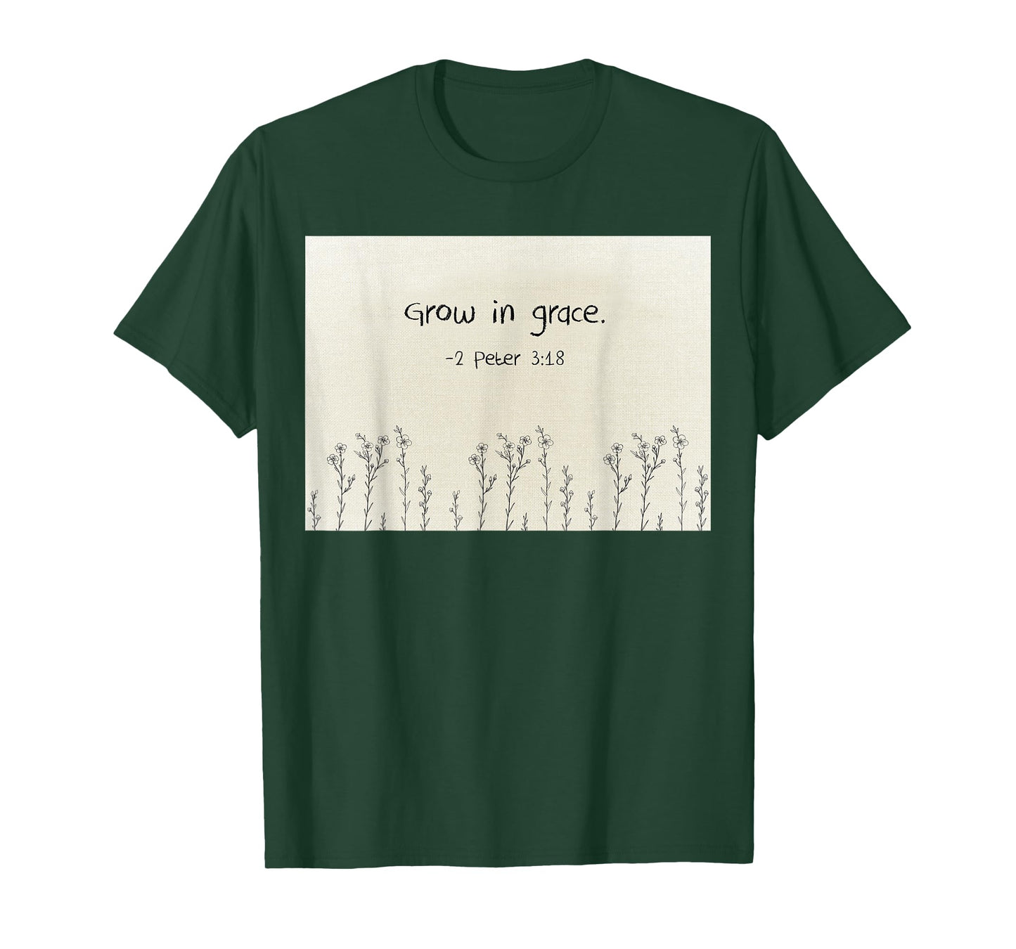 2 Peter 3 18 Grow in Grace Christian Quote Design T-Shirt