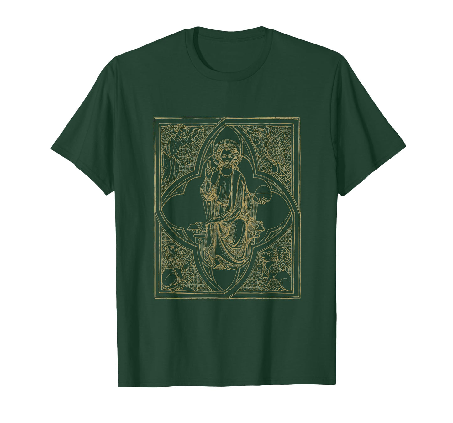 Jesus Christ Vintage Tetramorph with Man Lion Ox Eagle T-Shirt