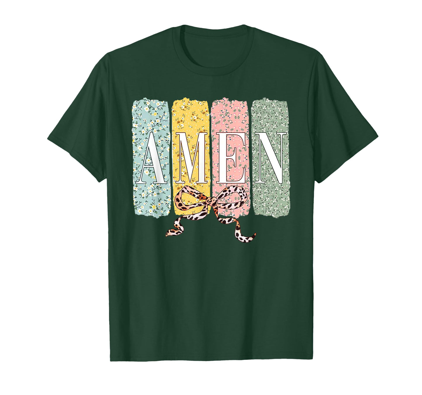 Easter Day Tee Amen Coquette Bow Jesus Easter T-Shirt