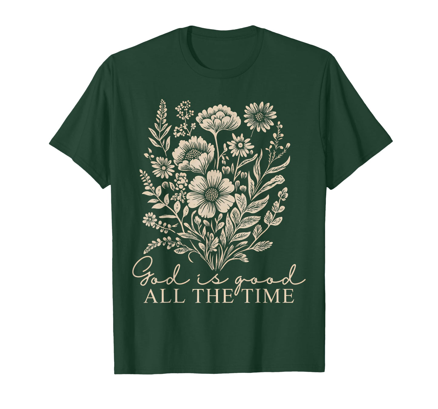 God is Good All The Time Floral Christian Vintage Jesus T-Shirt