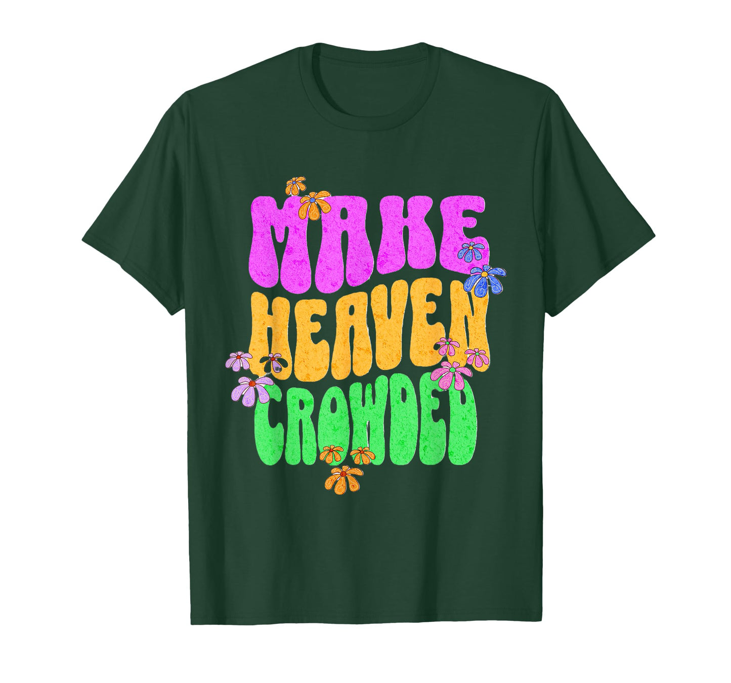 Retro Make Heaven Crowded Jesus Revolution Christian Faith T-Shirt