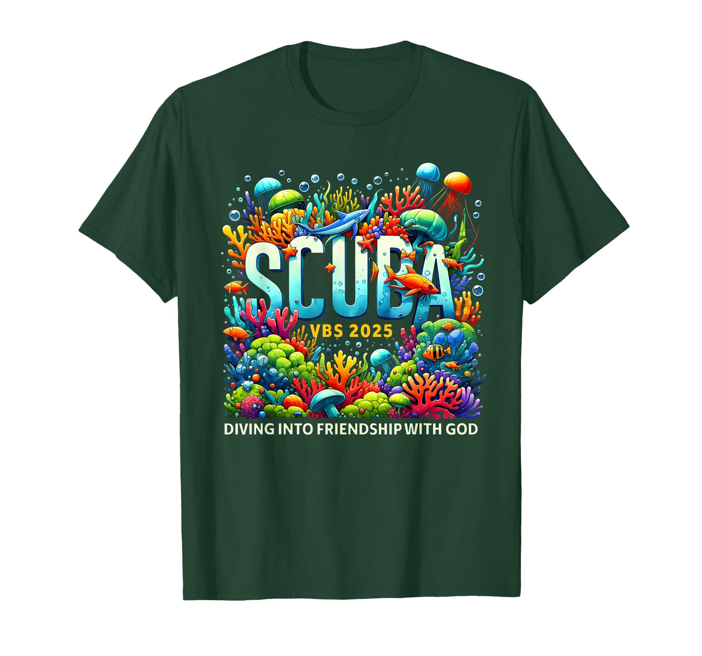 VBS 2025 Scuba Diving Into Friendship With God Jesus T-Shirt