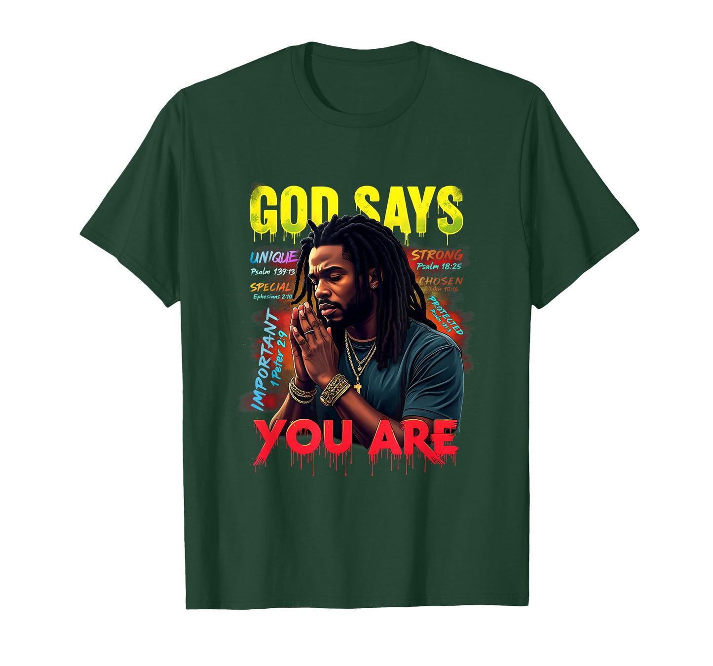 God Says You are Juneteenth Black Man African American T-Shirt