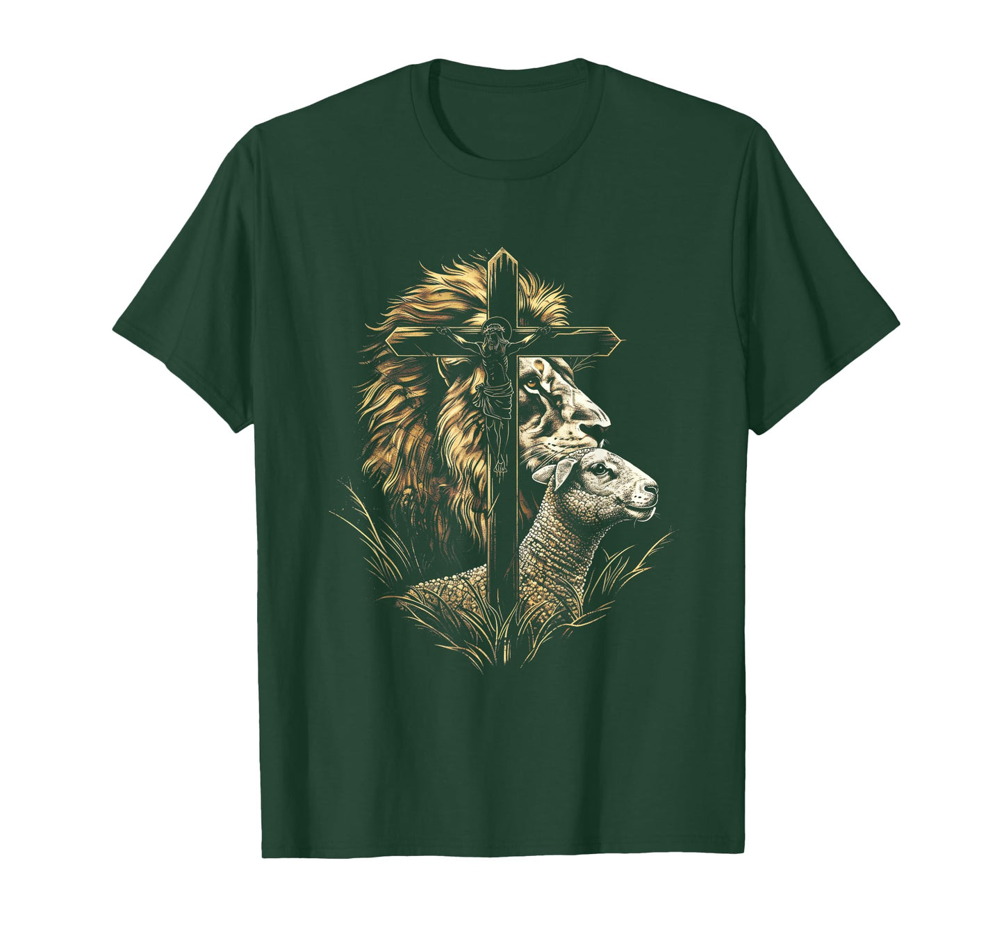 Jesus Cross Christian Lion Lamb Faith Lion lamb T-Shirt