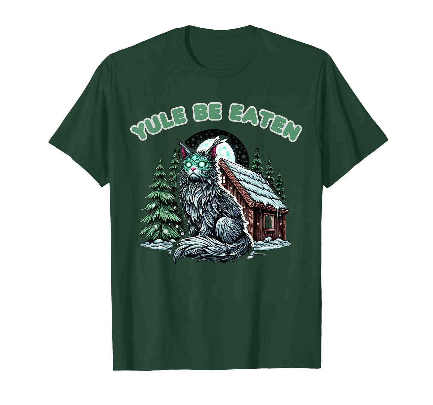 Yule Be Eaten Yule Christmas Cat Jolakotturinn Icelandic T-Shirt
