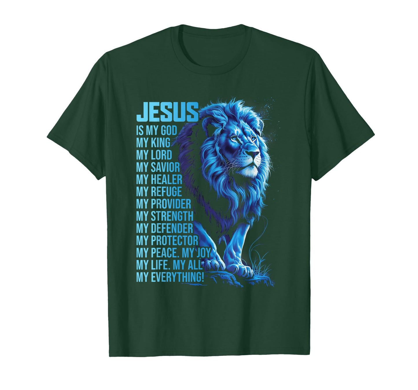 Lion Christian Jesus Is My God King, Lord, and Savior T-Shirt