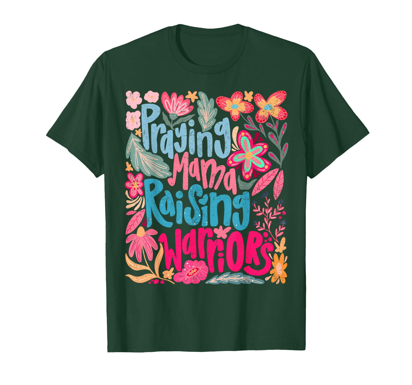 Praying Mama Raising Religious Warriors Mother's Day Christ T-Shirt