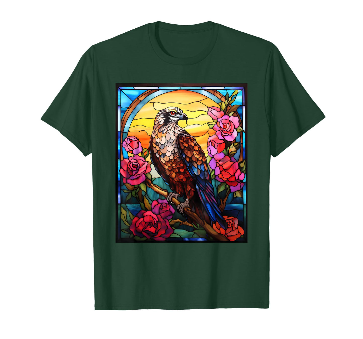 Stained Glass Style Osprey T-Shirt