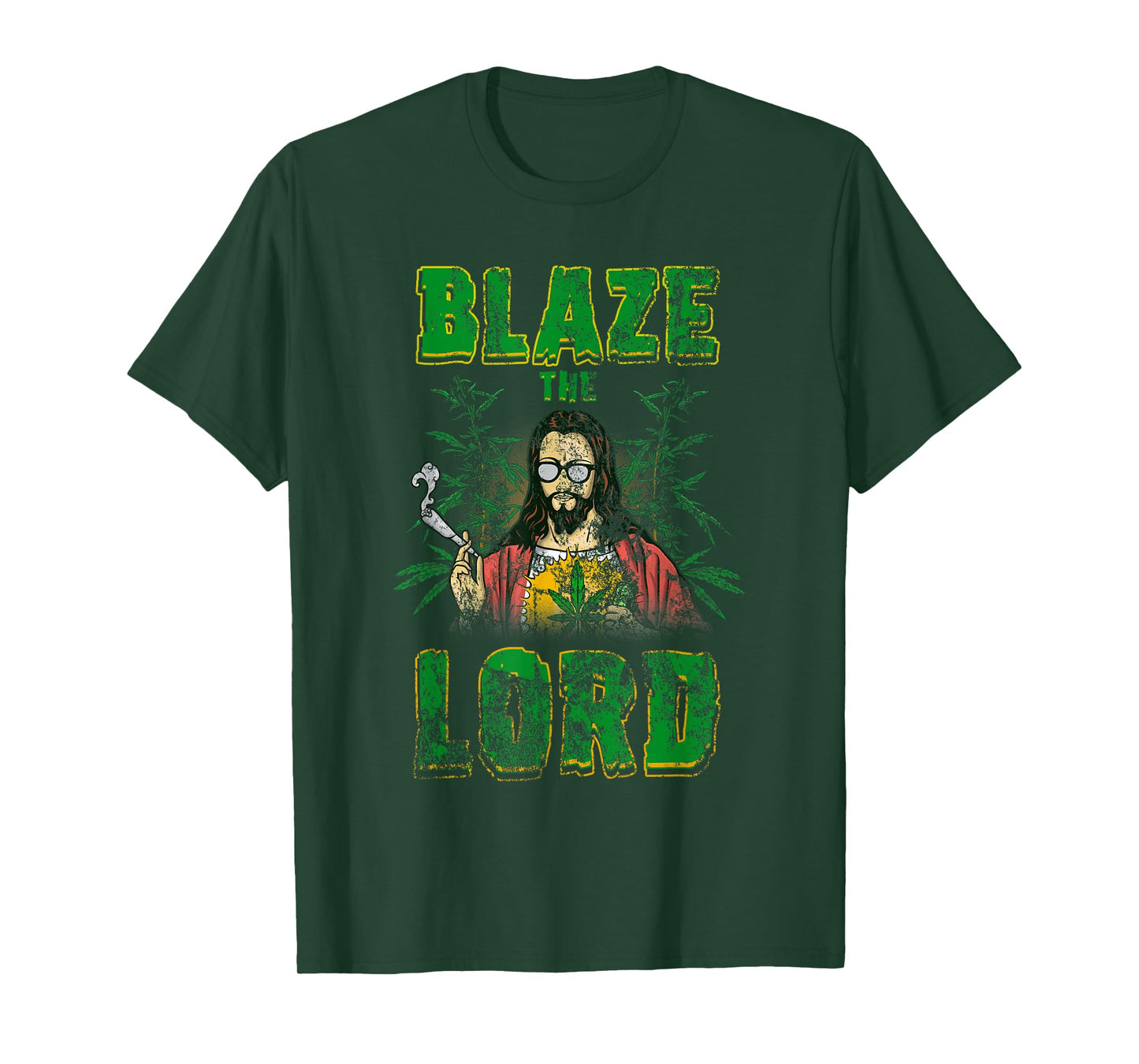 Vintage CBD Cannabis Jesus Shirt Blaze The Lord Funny AF 420