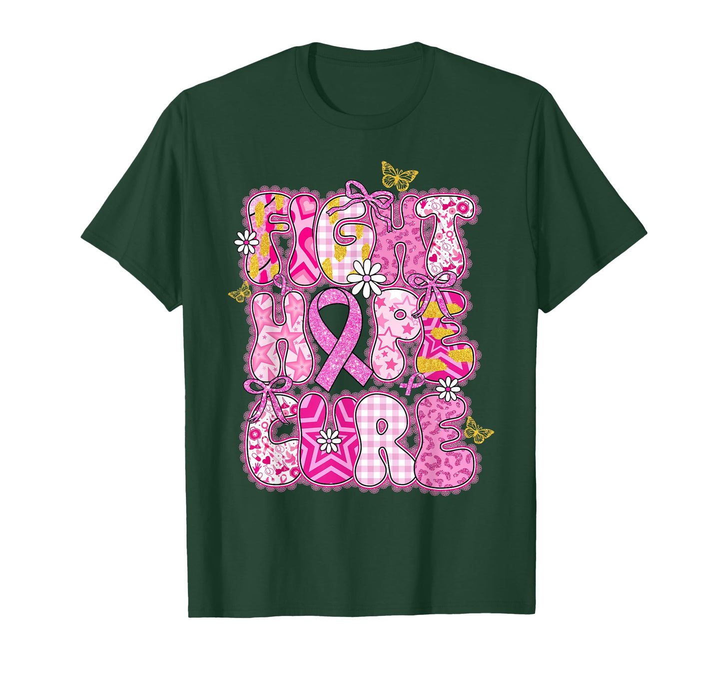 Faith Hope Cure Breast Cancer October We Wear Pink Women T-Shirt