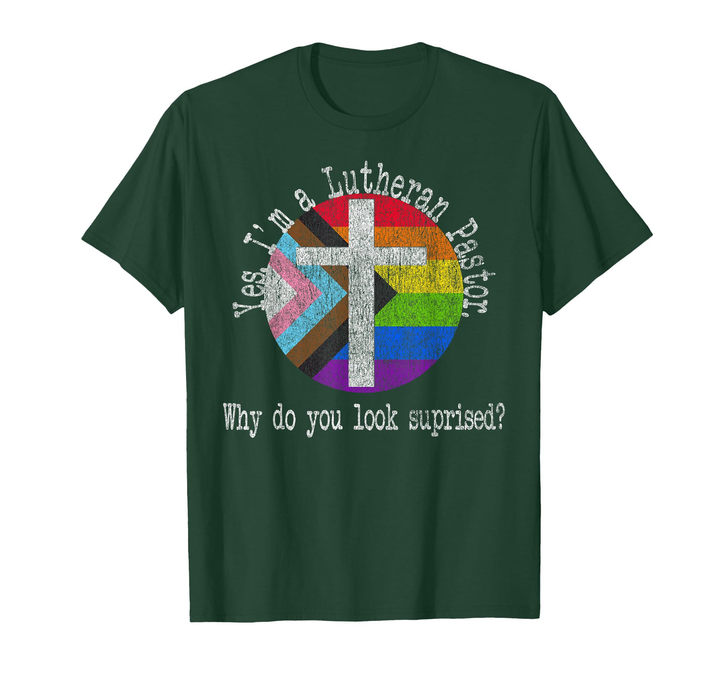 Pastor Pride for Ally Lgbtqia+ Lutheran Inclusive Clergy T-Shirt