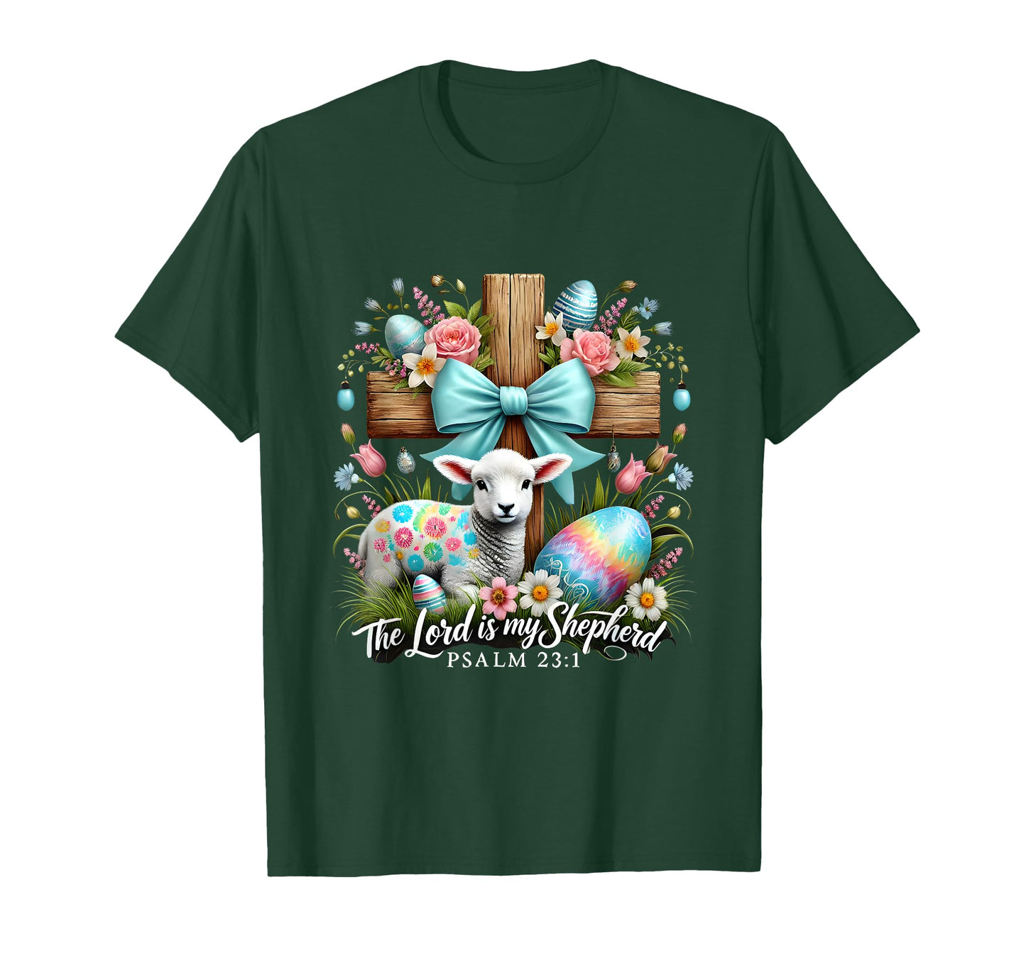 Easter Day The Lord Is My Shepherd Easter Christian Lamb T-Shirt