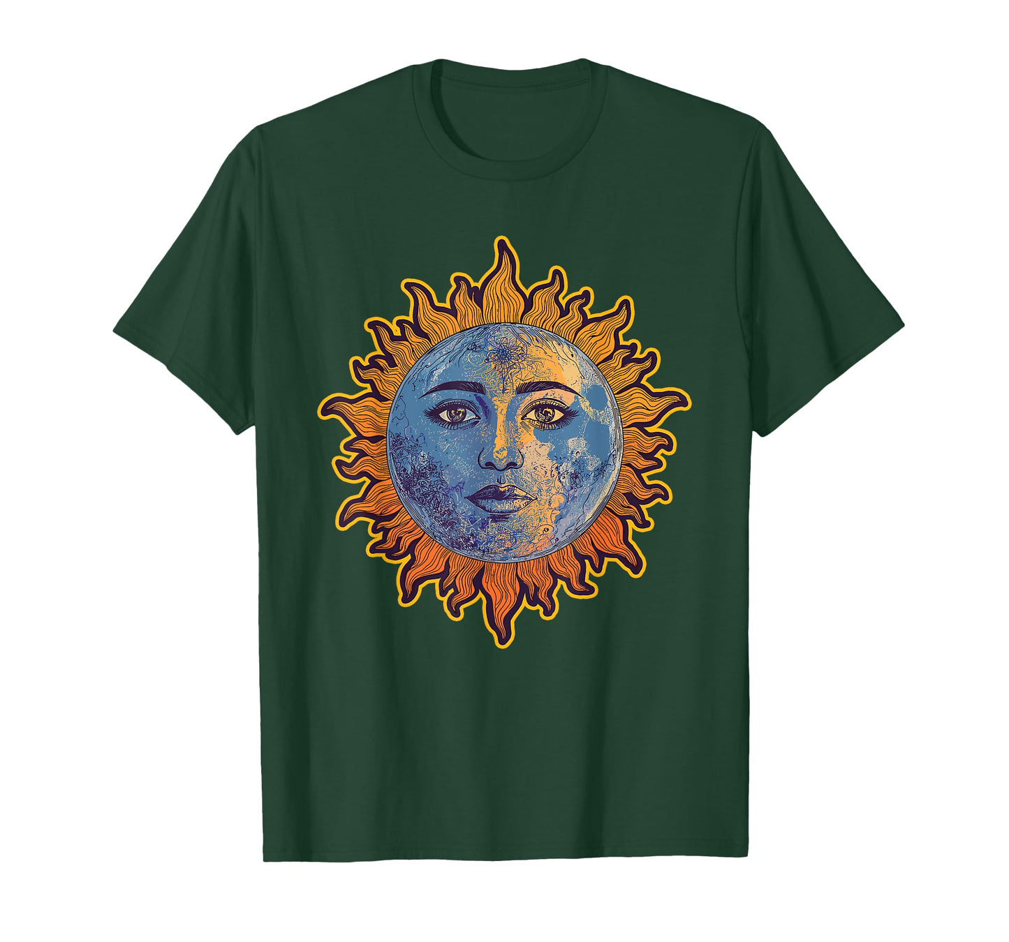 Celestial Face Mythical Golden Sun Sunshine T-Shirt
