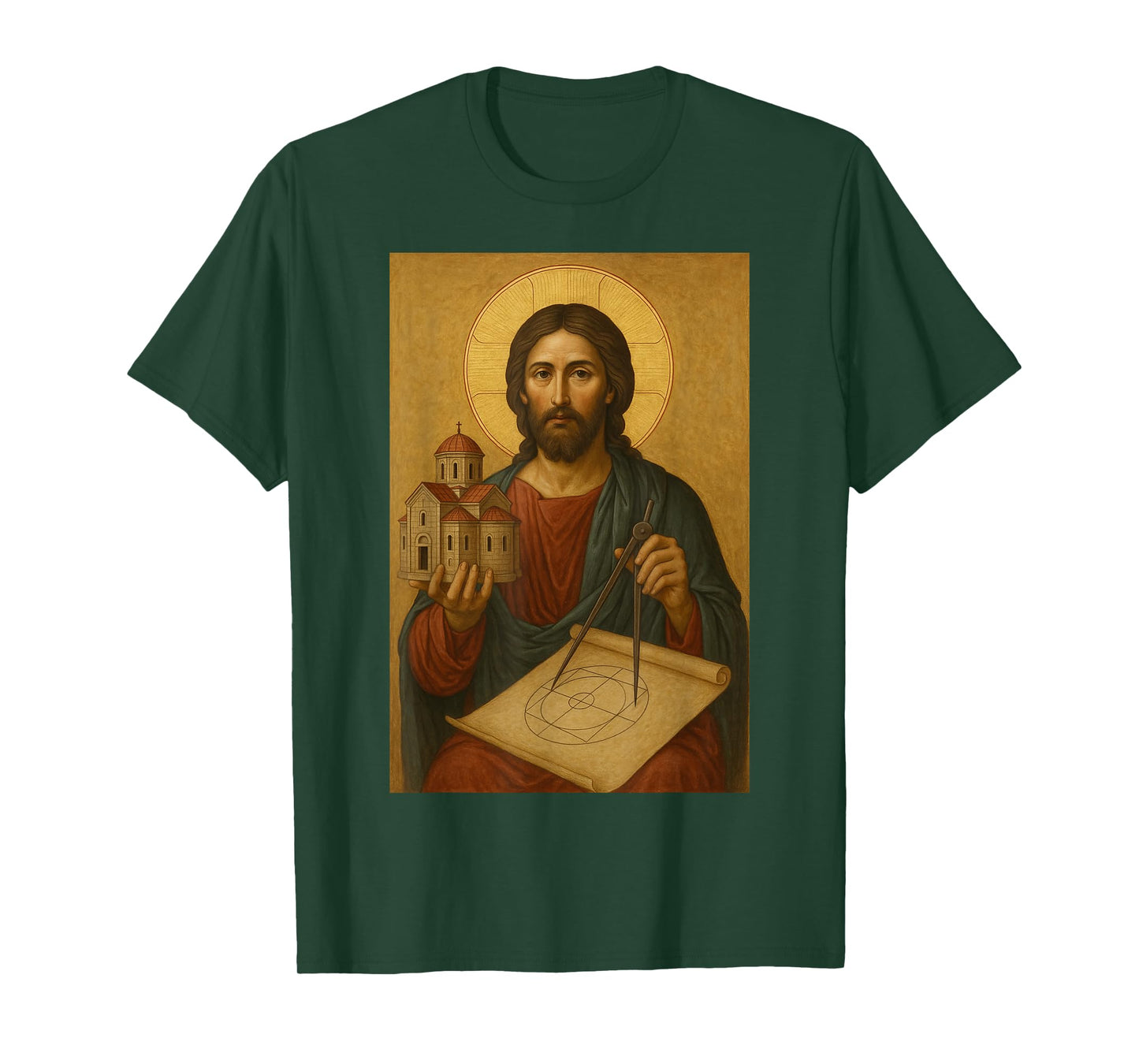 Greek Orthodox Icon Jesus Christ The Divine Architect T-Shirt