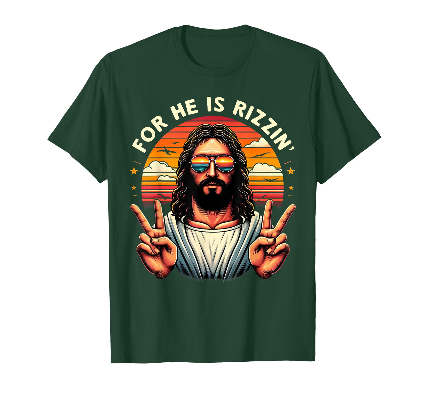 For He Is Rizzen Jesus Is Rizzen Christian Jesus Jokes T-Shirt