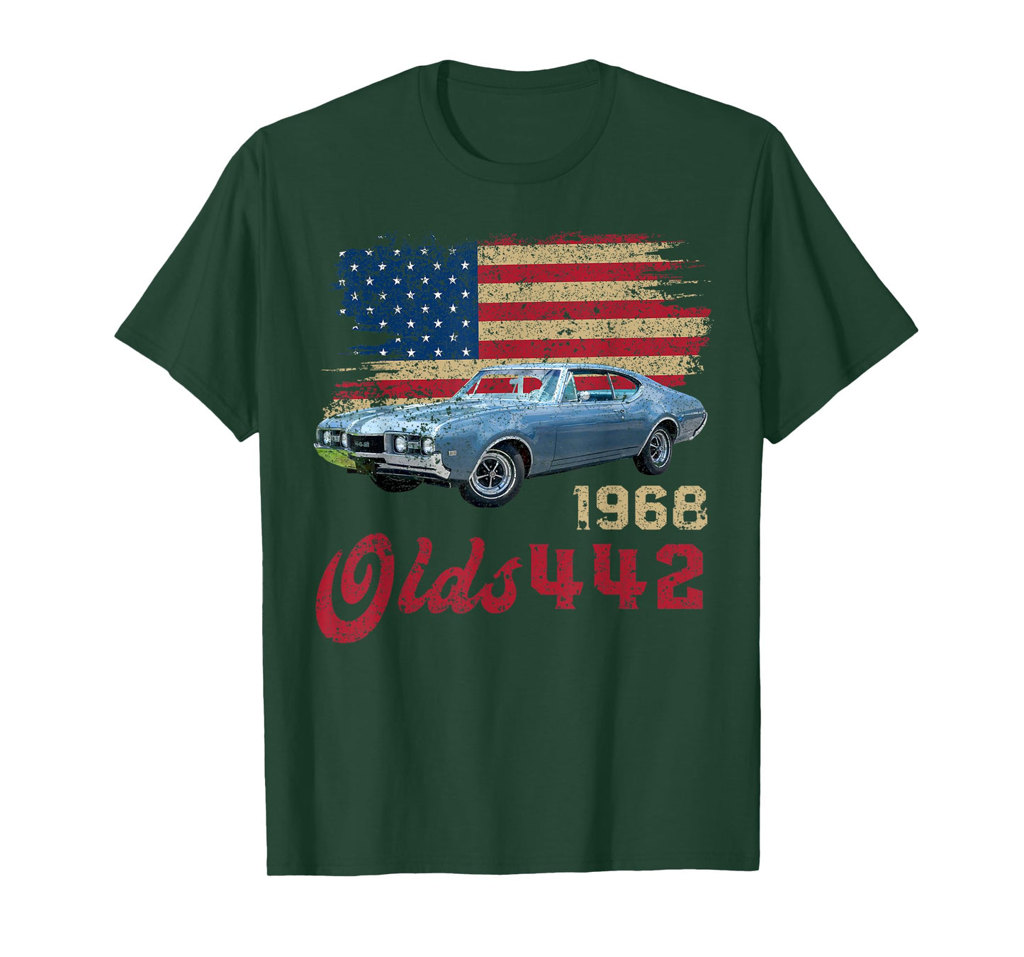 Jersey Style Olds 442 68 1968 Loves Old School Muscle Cars T-Shirt