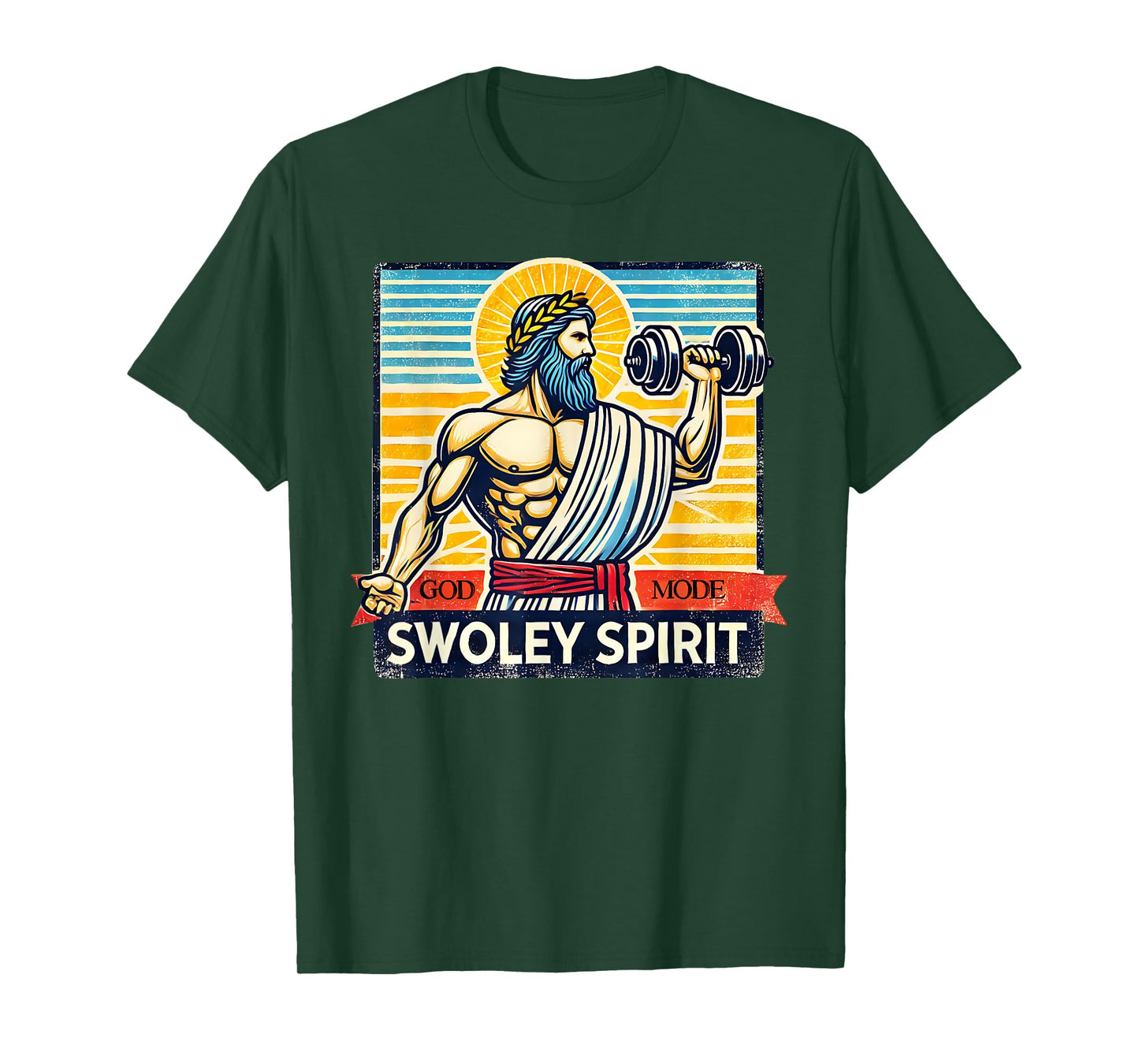 Funny Jesus Swollen Spirit Workout Weightlifting Tee T-Shirt