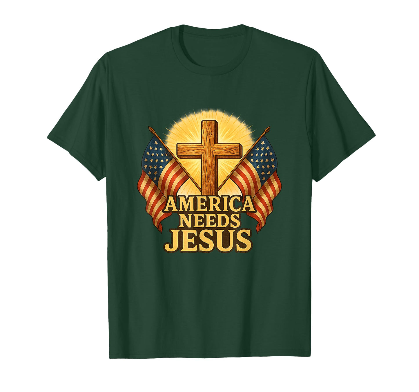 America Needs Jesus Patriotic Christians T-Shirt