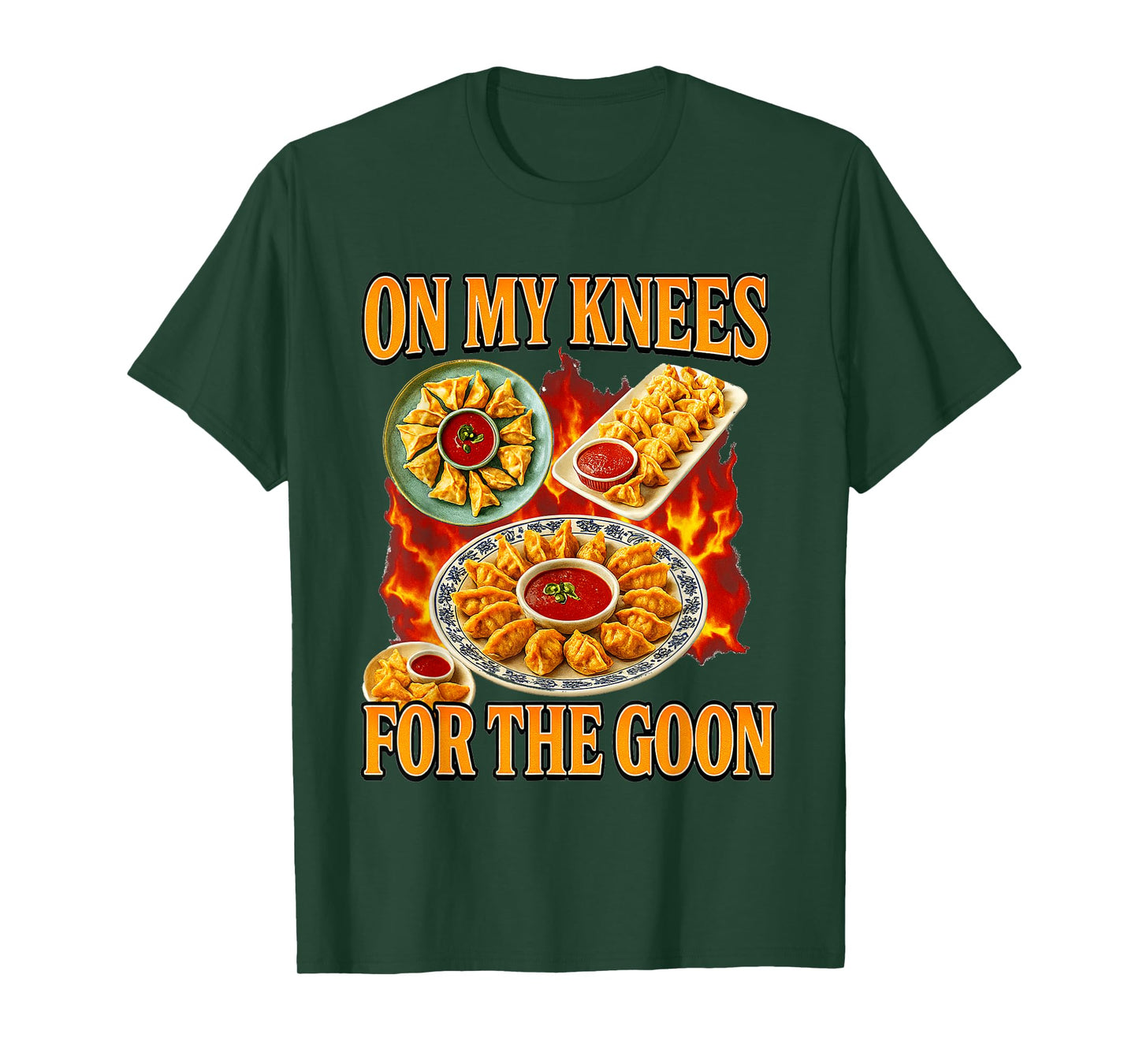 On My Knees For The-Goon Funny Crab Rangoon Meme Bootleg T-Shirt