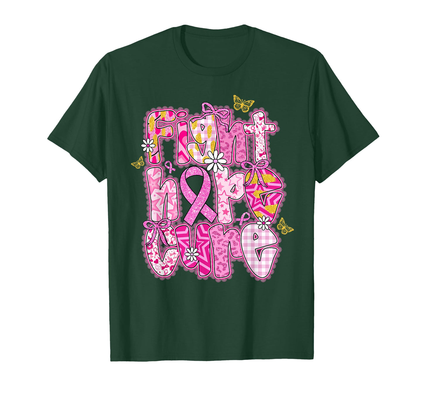 Faith Hope Cure Breast Cancer October We Wear Pink Women T-Shirt