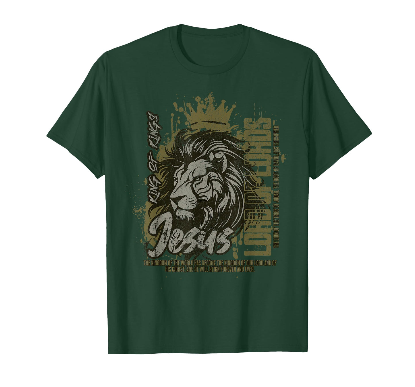 Jesus is King of Kings Christian Lion Bible Verse Faith T-Shirt