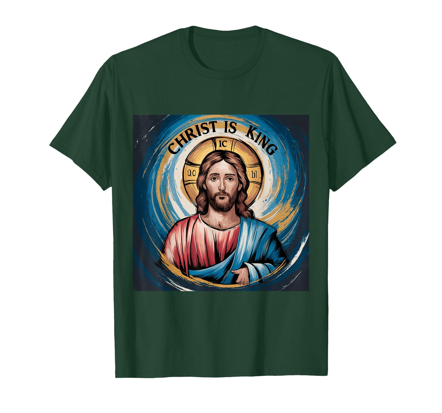 Obvious Logic Christ is King King T-Shirt, Unisex-Adults, Unisex-Kids, Black, Small, Short Sleeve, T-Shirt