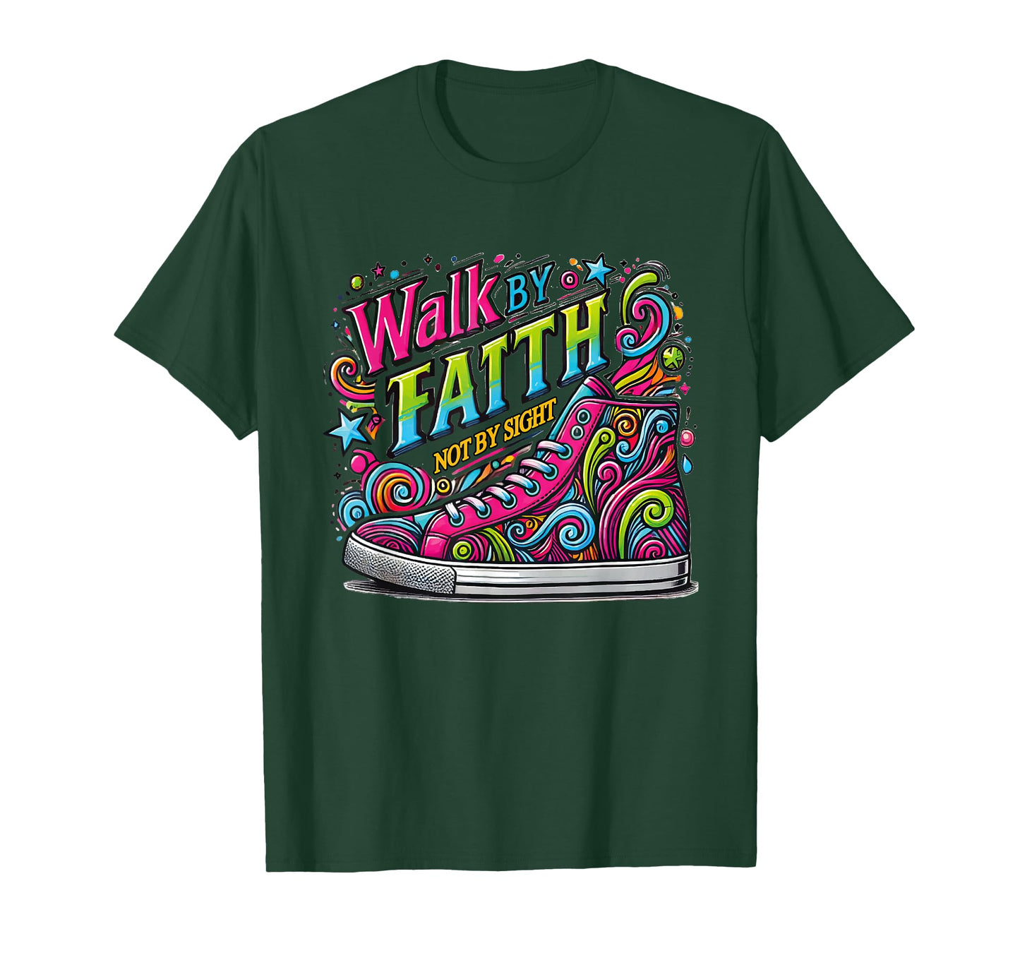 Walk by Faith Shoes Christian Jesus T-Shirt
