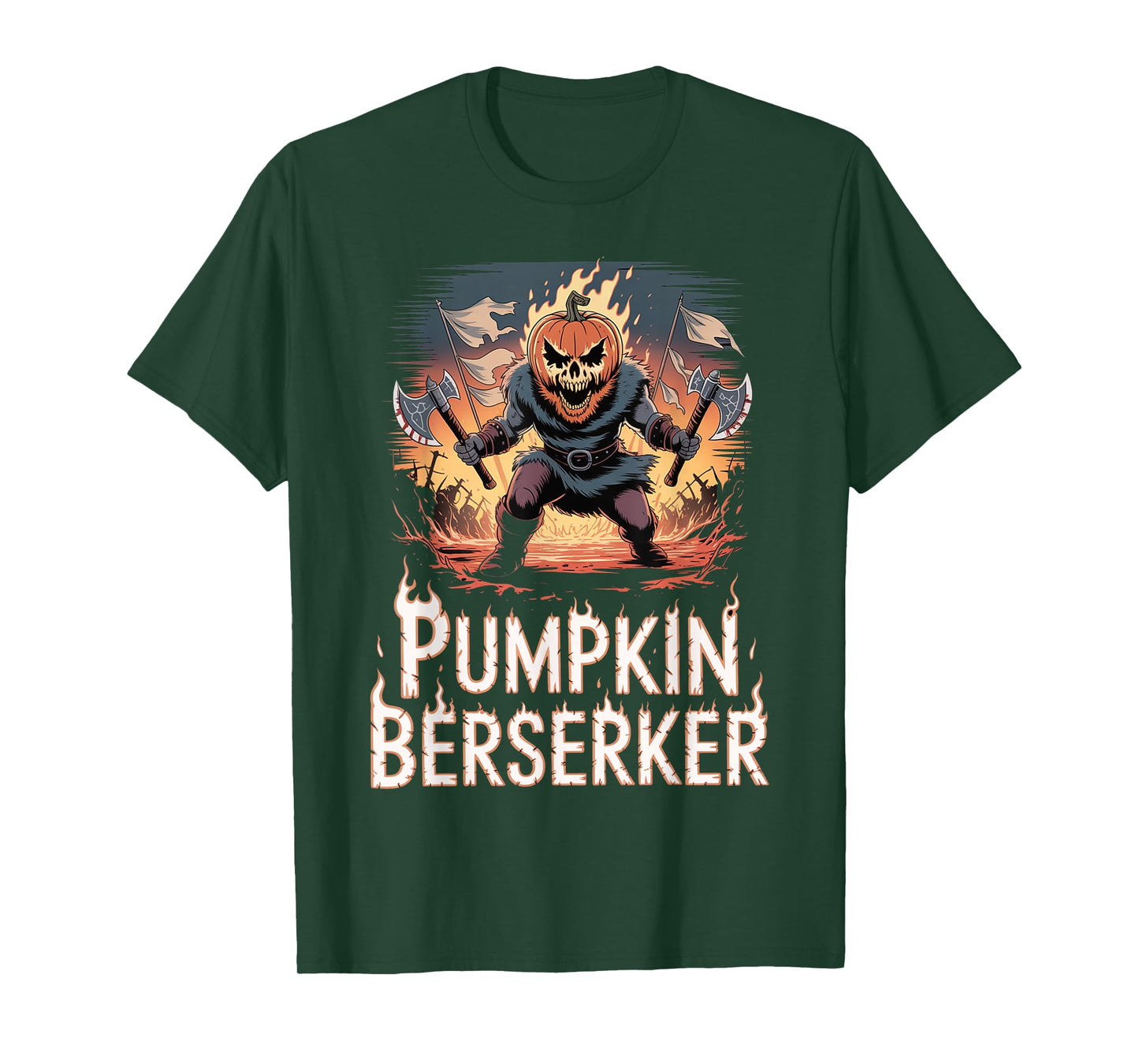 Pumpkin Warrior - Viking Halloween Norse Mythology Berserker T-Shirt