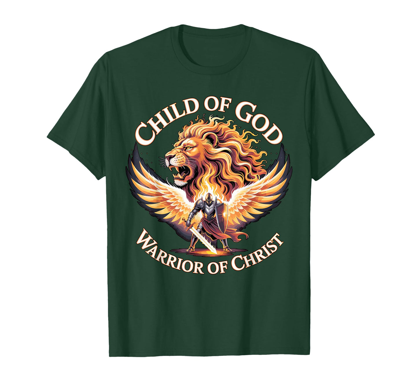Child of God Warrior of Christ Christian Lion T-Shirt