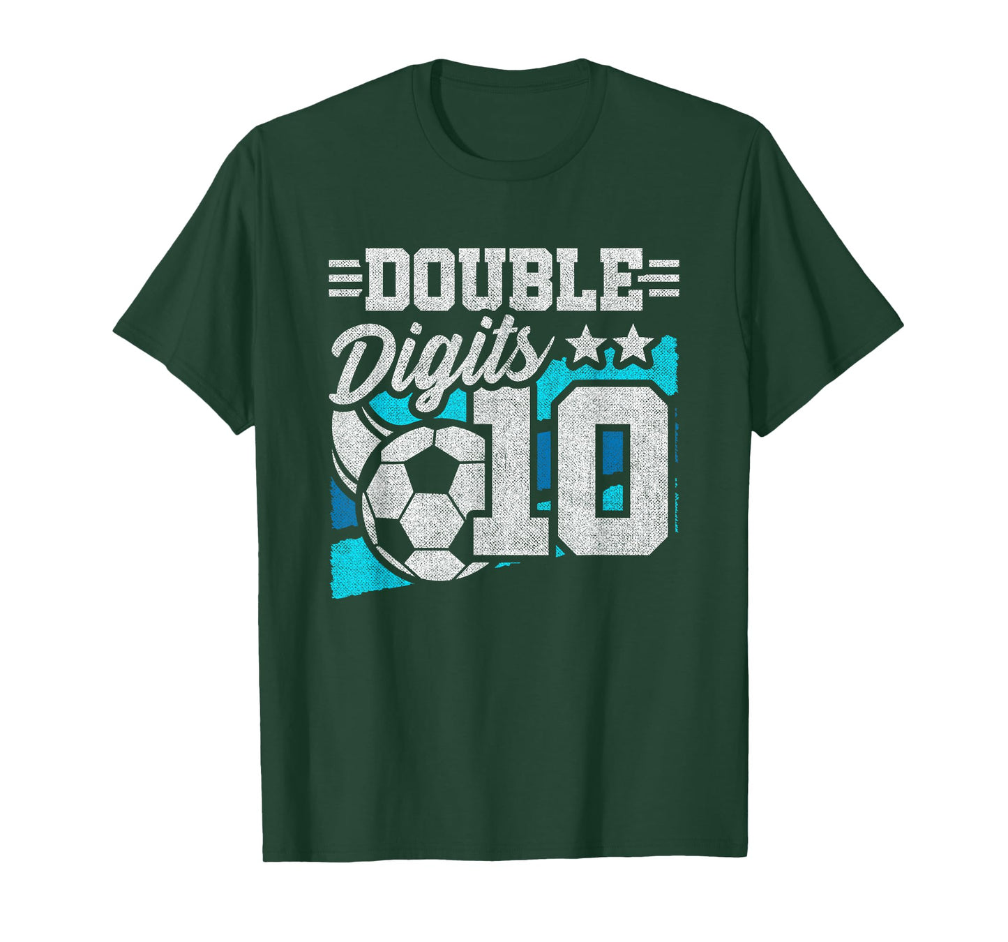 Double Digits 10th Birthday Soccer 10 Year Old Boy Birthday T-Shirt