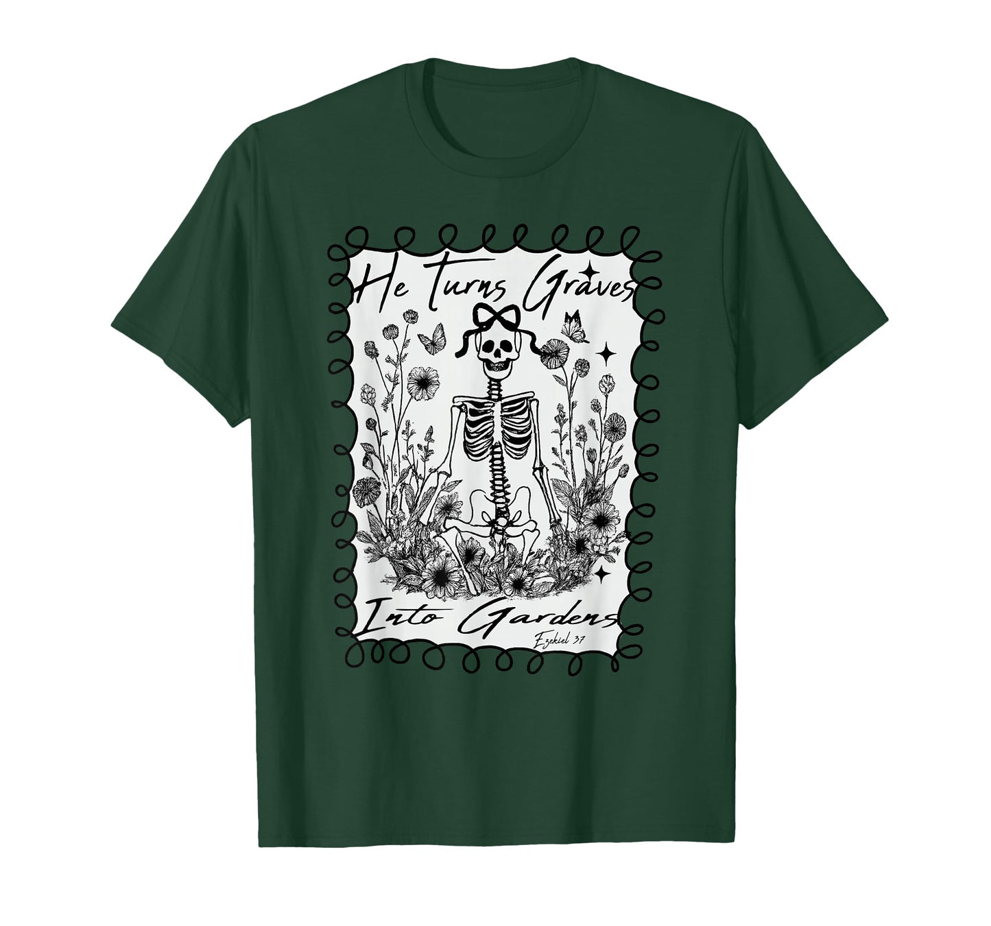Dry Bones Come to Life Skeleton Bow Christian Halloween T-Shirt