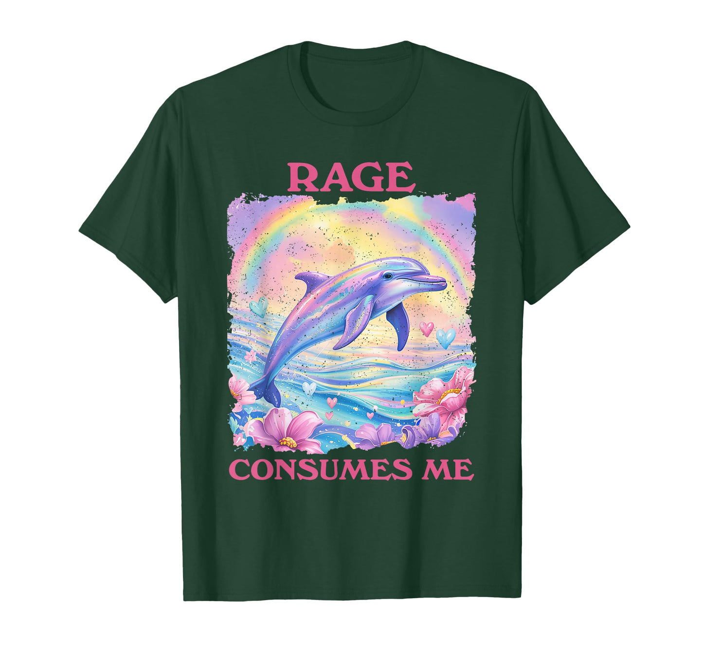 Rage Consumes Me Retro Funny Dolphin Meme Weird T-Shirt