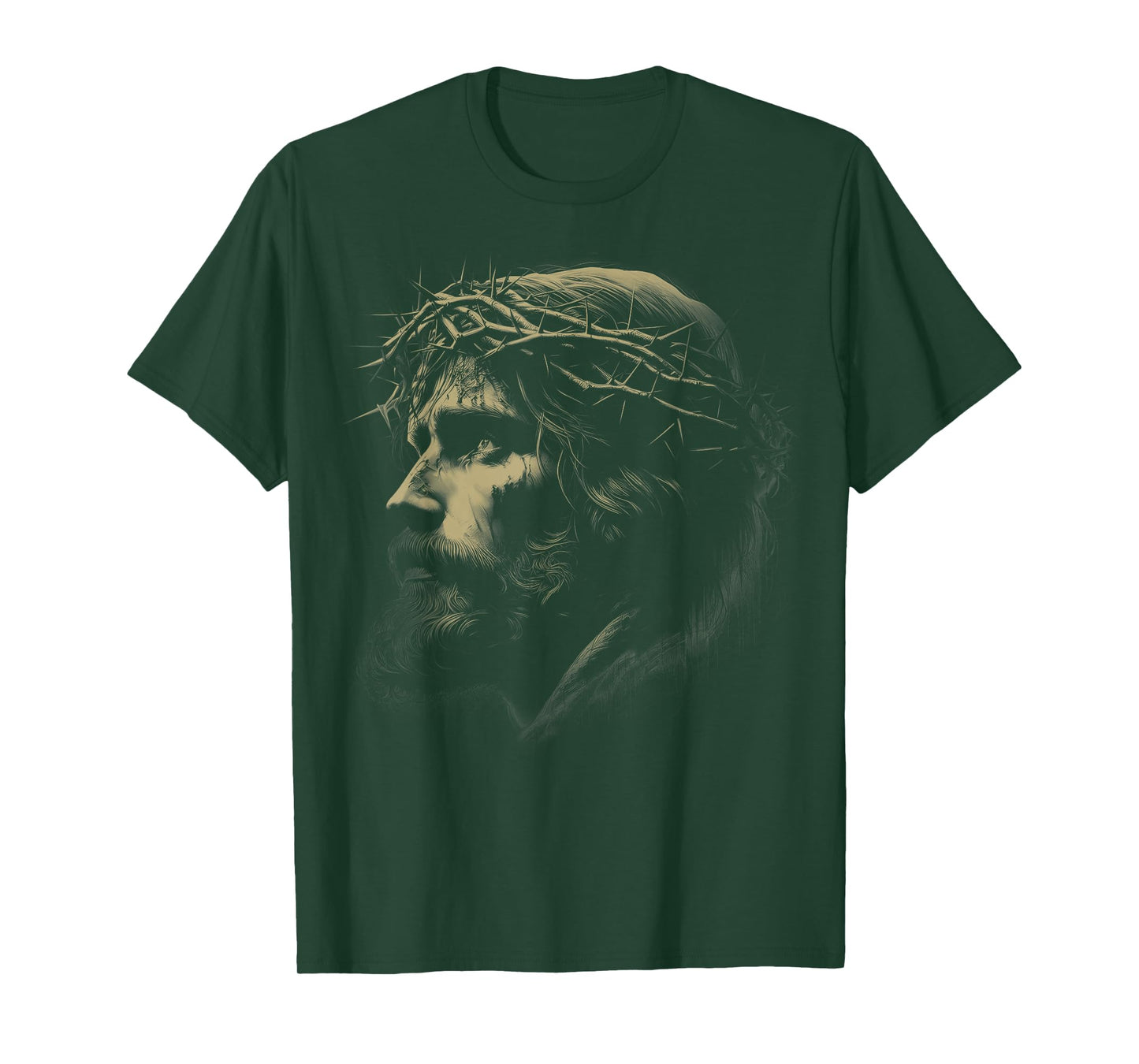 Jesus Christ Face with Crown of Thorns God Bible Vintage T-Shirt