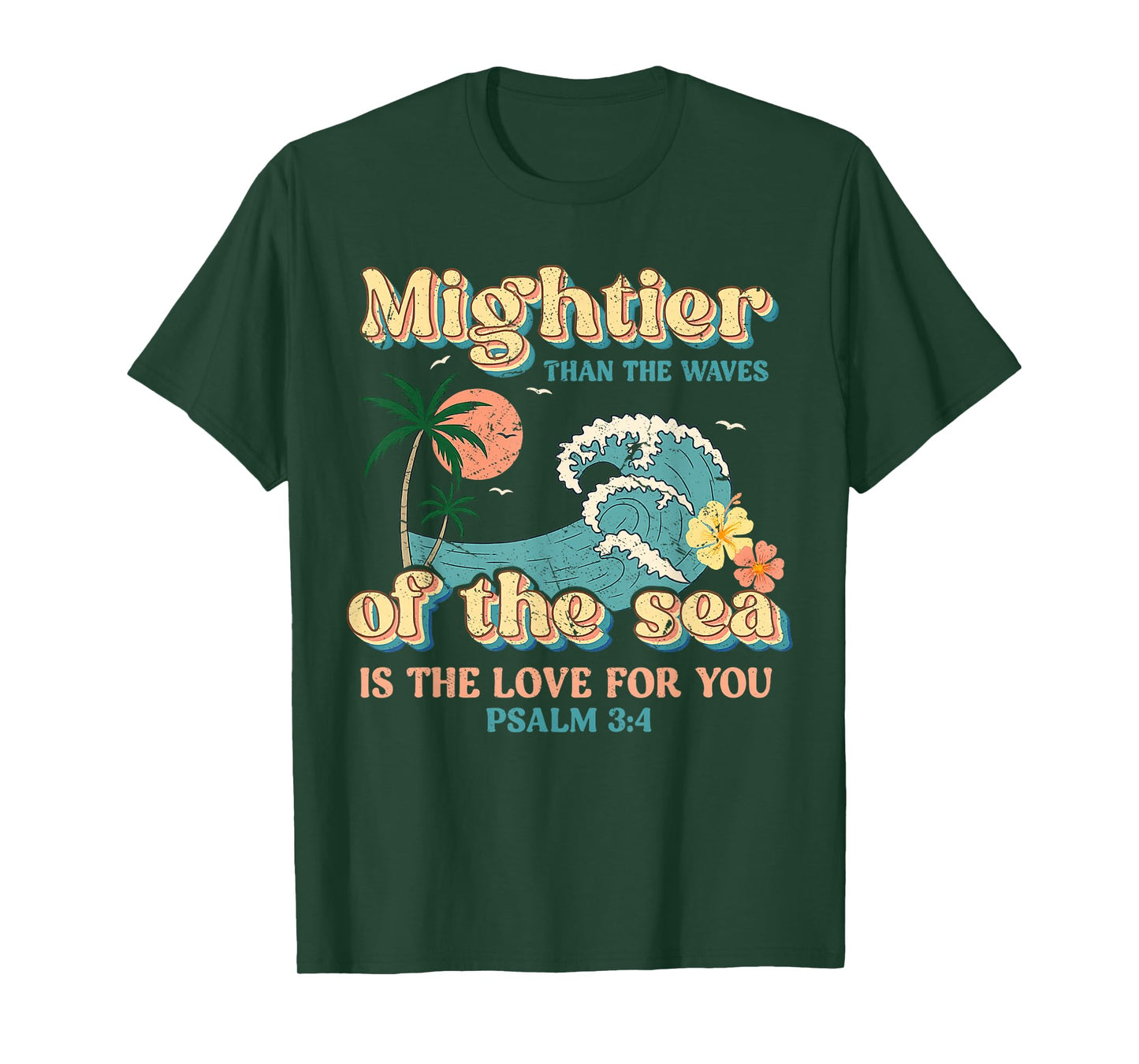 Mightier Than Waves Christian Bible Verse Tee T-Shirt