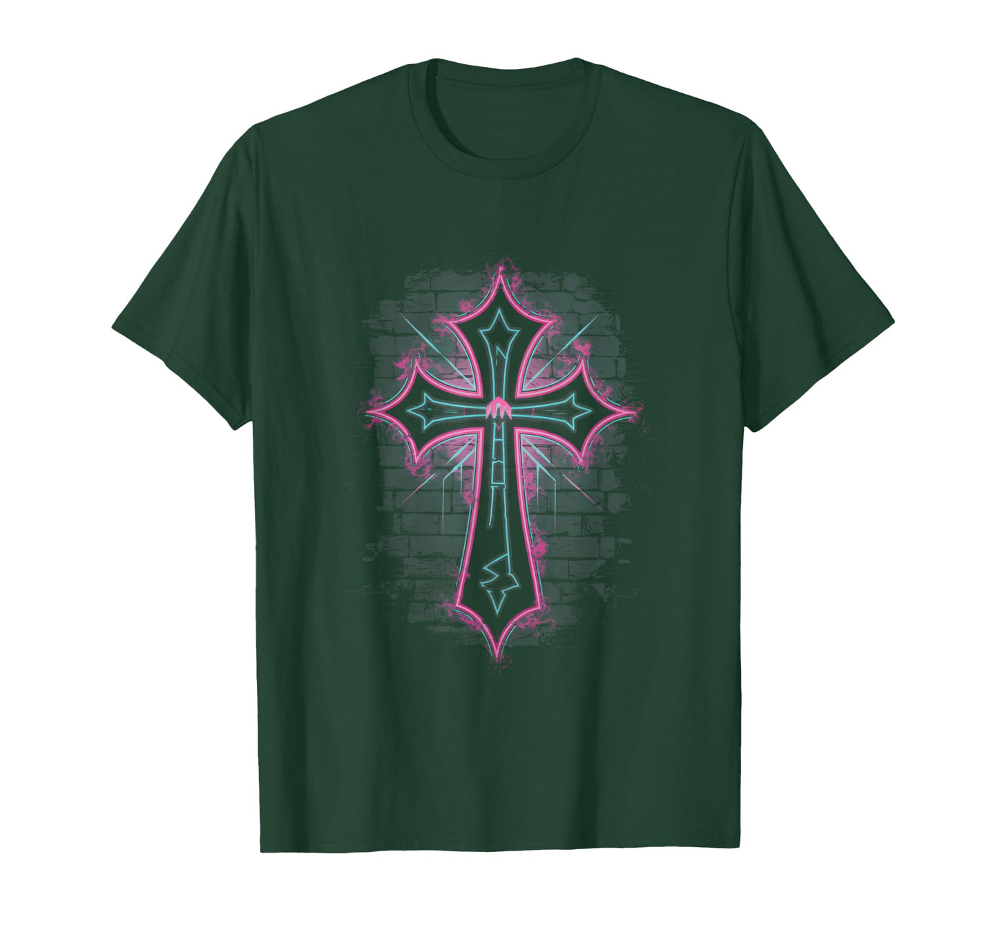 Gothic cross Religious Cyberpunk T-Shirt