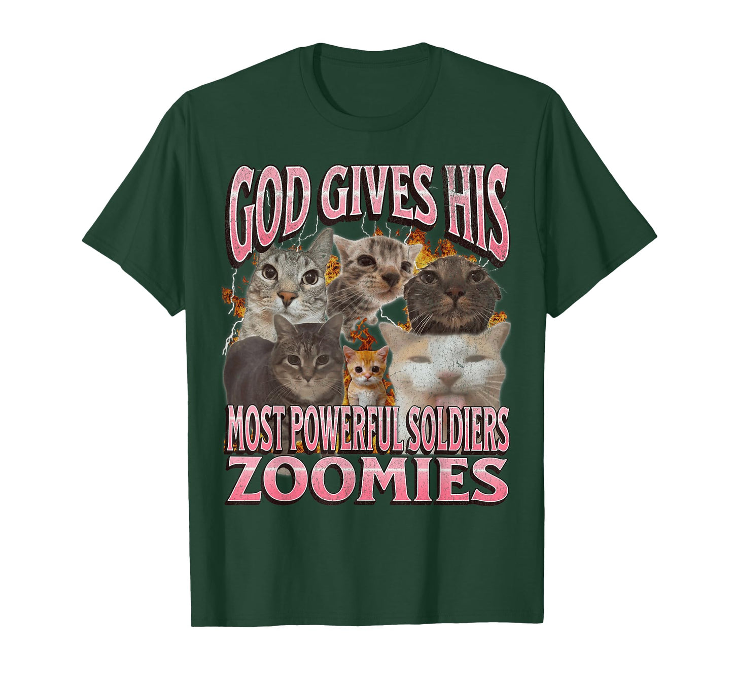 God Gives His Most Powerful Zoomies Funny Cat Meme Bootleg T-Shirt