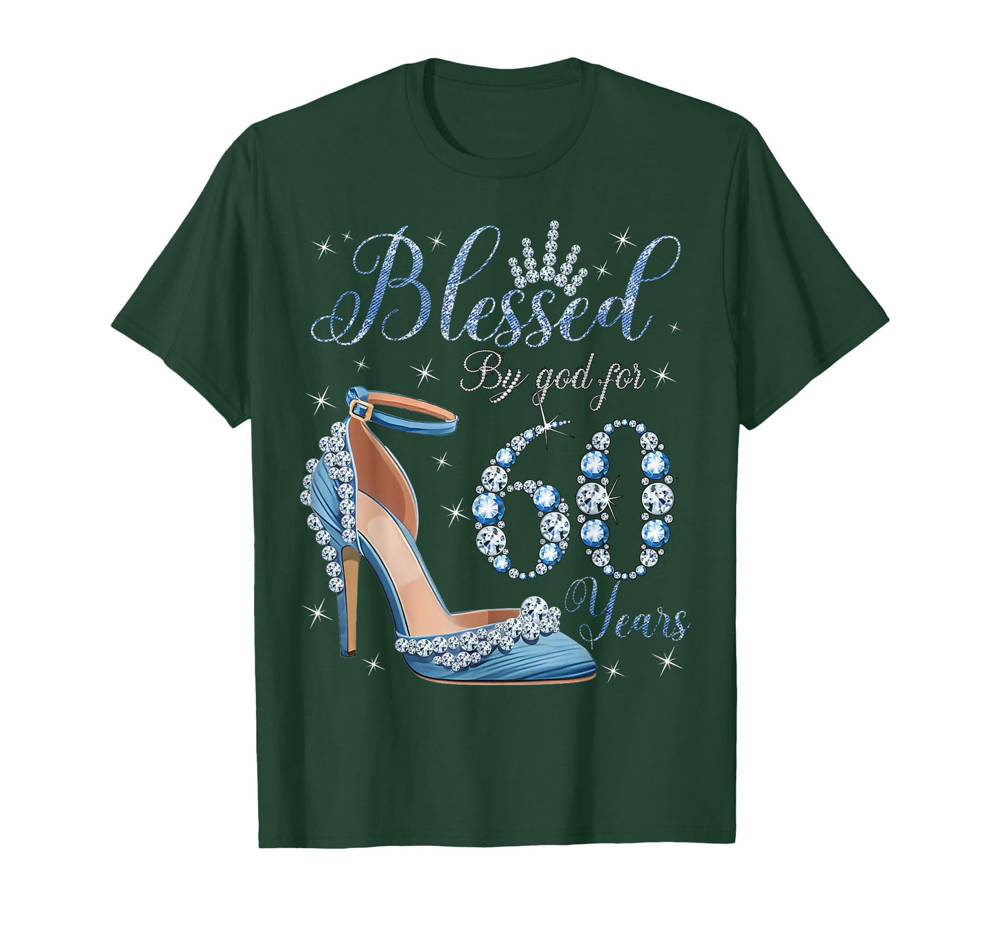 Blessed By God For 60 Years High Heels Denim Womens Birthday T-Shirt