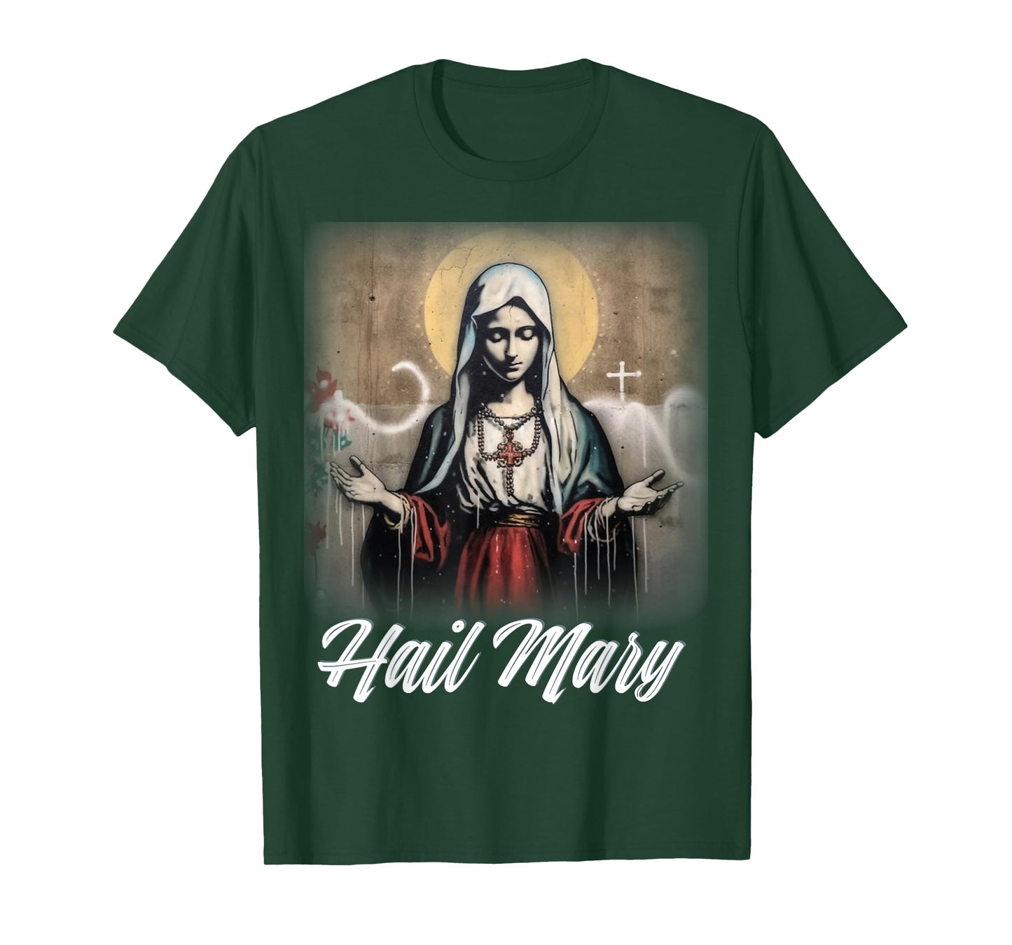 Hail Mary Our Lady Blessed Mother Rosary Catholic T-Shirt