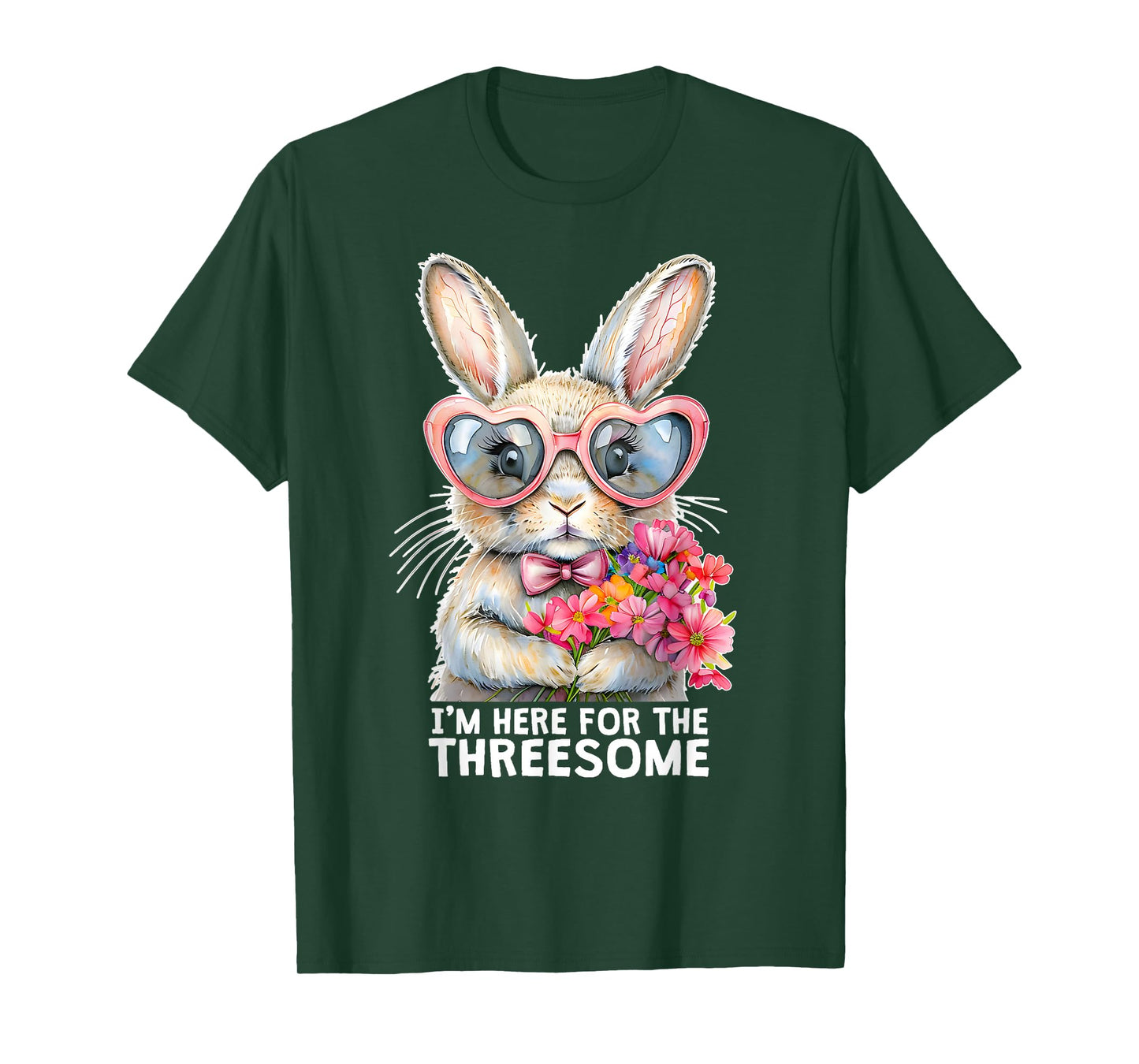 I'M HERE FOR THE THREESOME Funny Inappropriate Sex Humor Gag T-Shirt